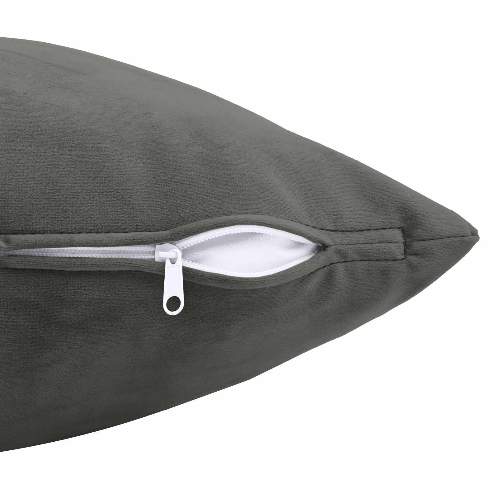 Cushion with Pillow HEERLEN 2 pcs Dark Grey Velvet