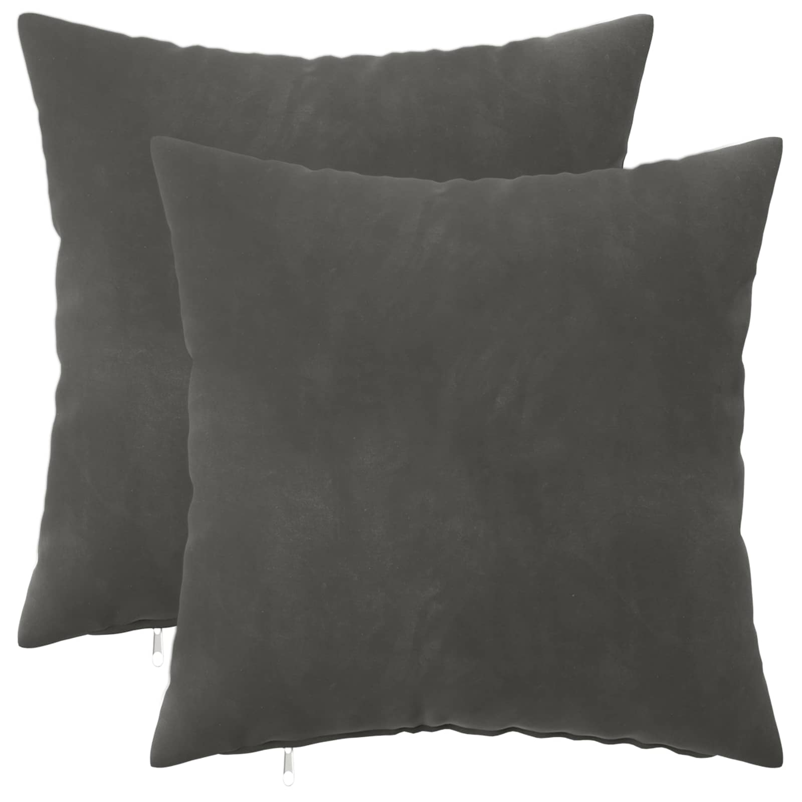 Cushion with Pillow HEERLEN 2 pcs Dark Grey Velvet