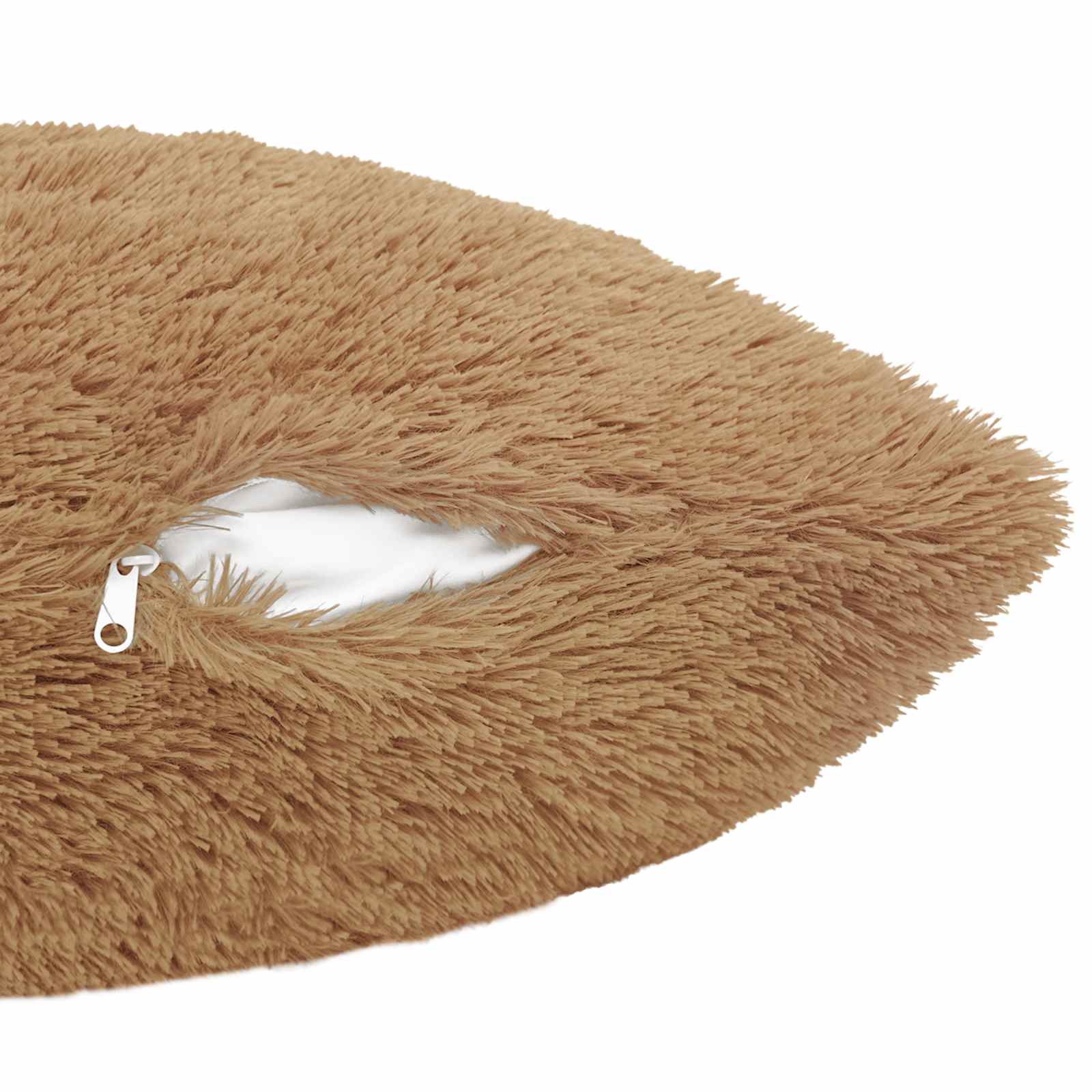 Cushion with Pillow HEERLEN 2 pcs Taupe PV Fleece
