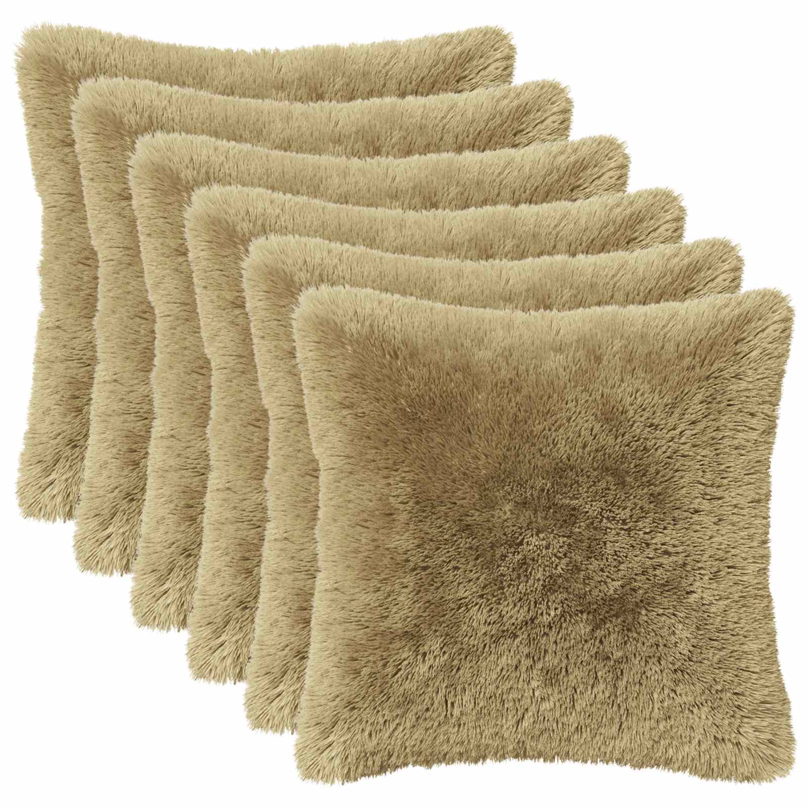 Cushion with Pillow HEERLEN 6 pcs Light Grey PV Fleece