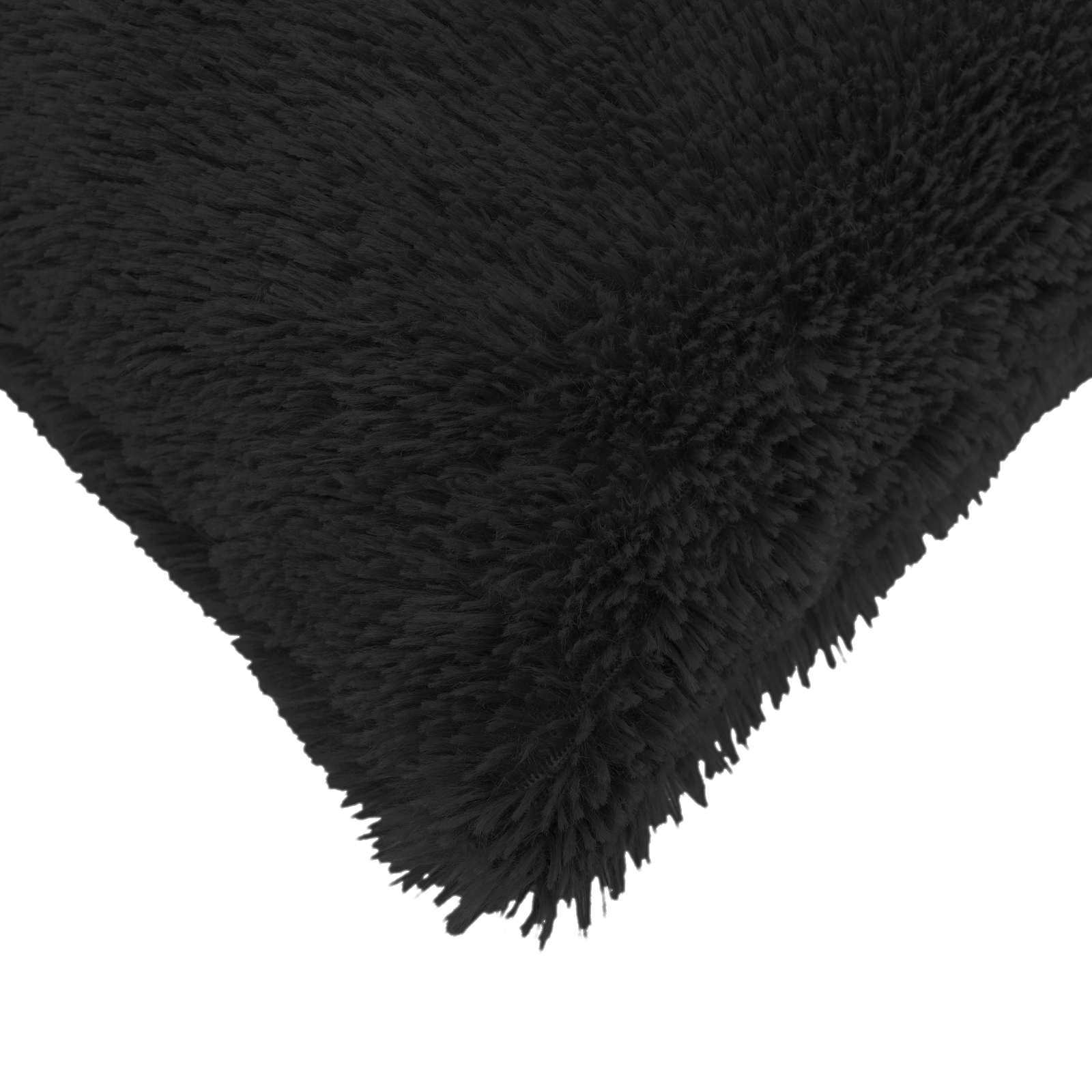 Cushion with Pillow HEERLEN 2 pcs Black PV Fleece