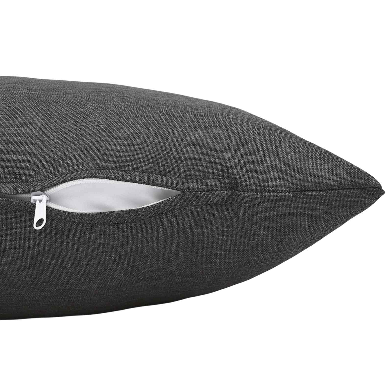 Cushion with Pillow HEERLEN 6 pcs Dark Grey Fabric