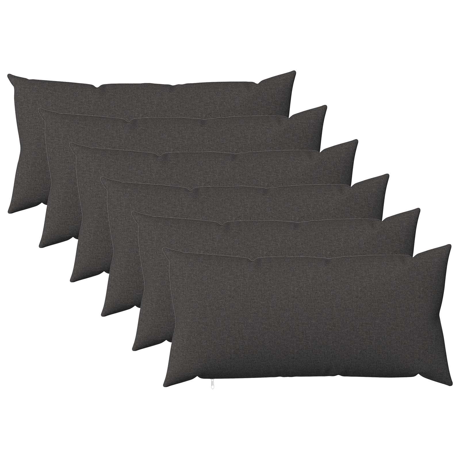 Cushion with Pillow HEERLEN 6 pcs Dark Grey Fabric