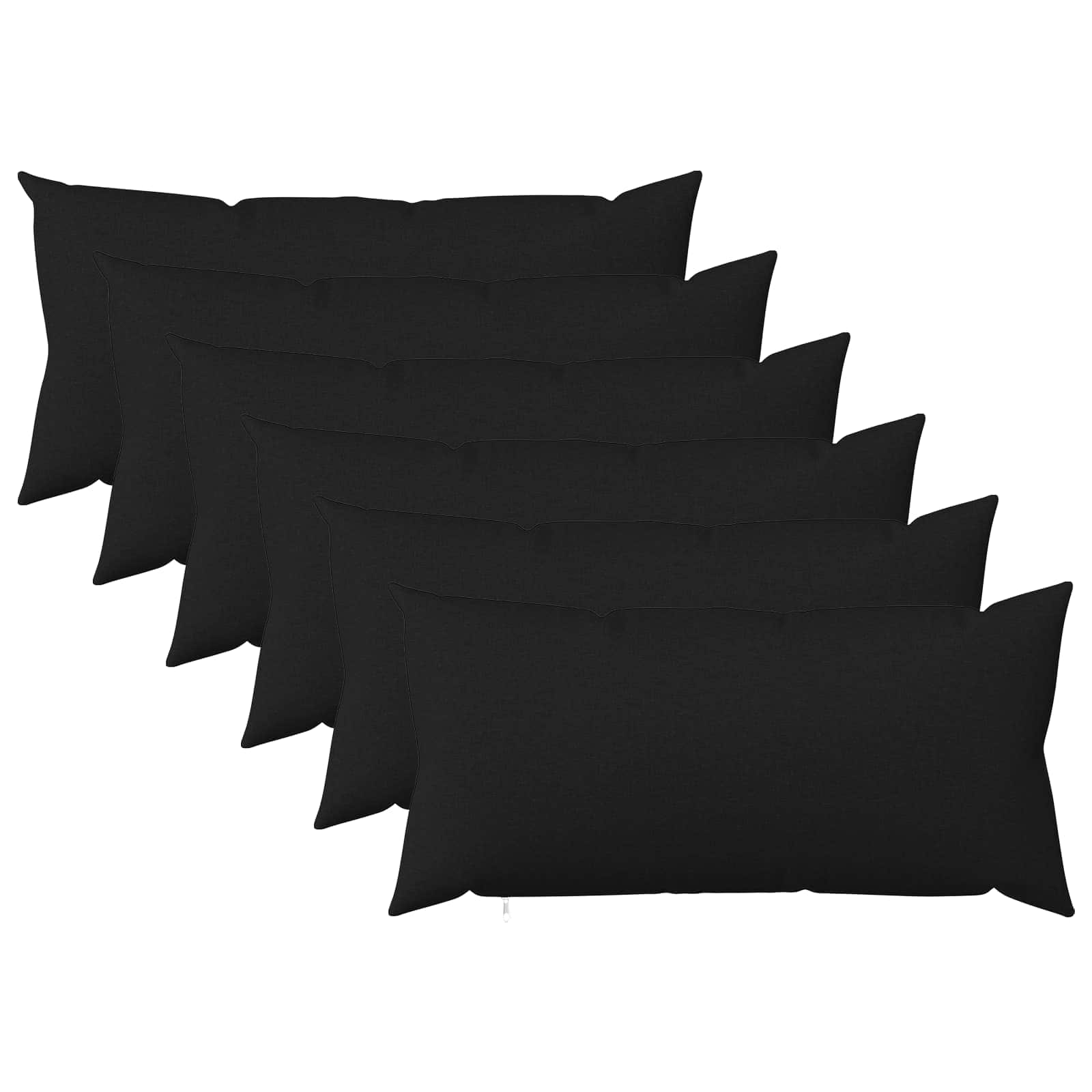 Throw Pillow 6 pcs HEERLEN Black 40 x 80 cm Fabric