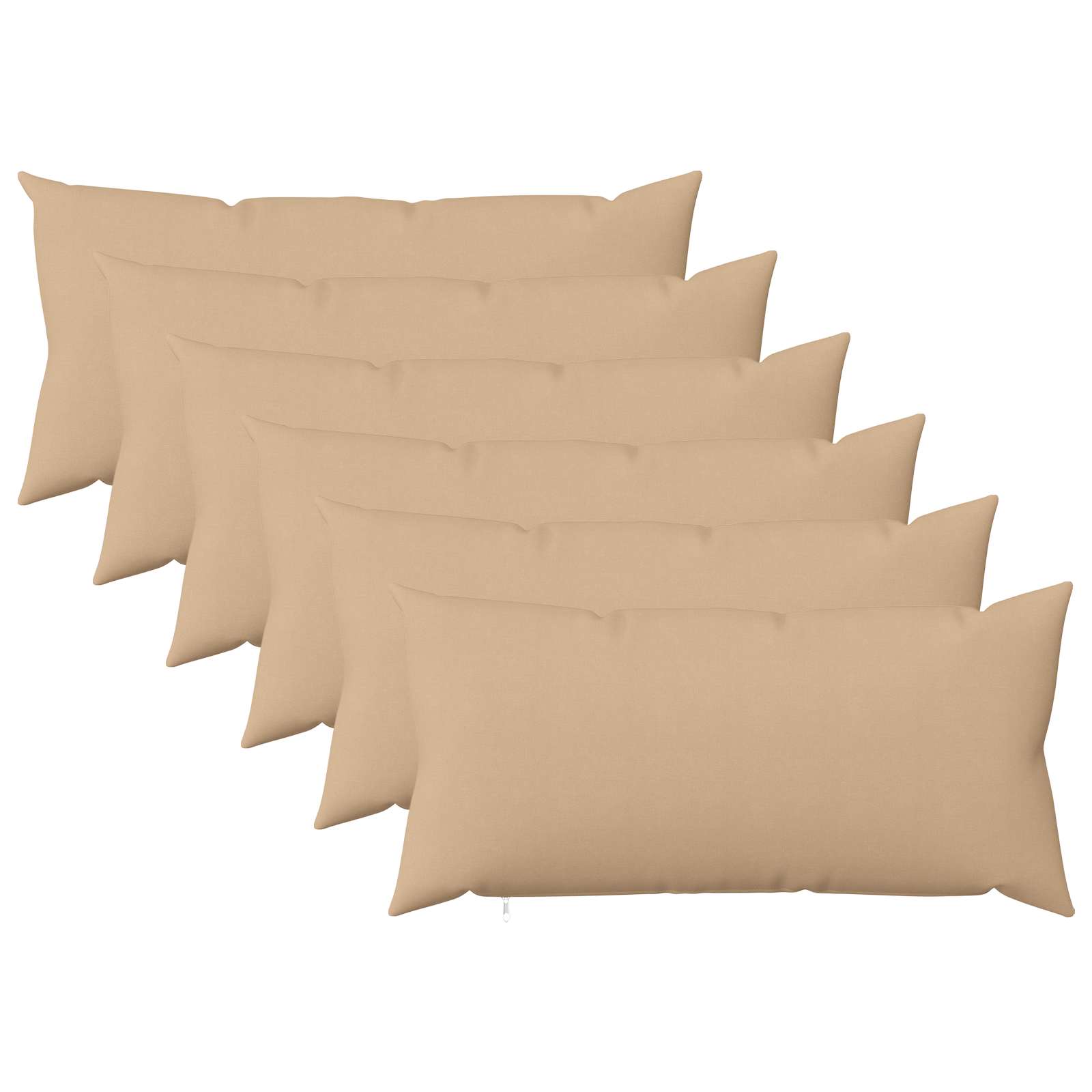 Cushion with Pillow HEERLEN 6 pcs Cream Fabric