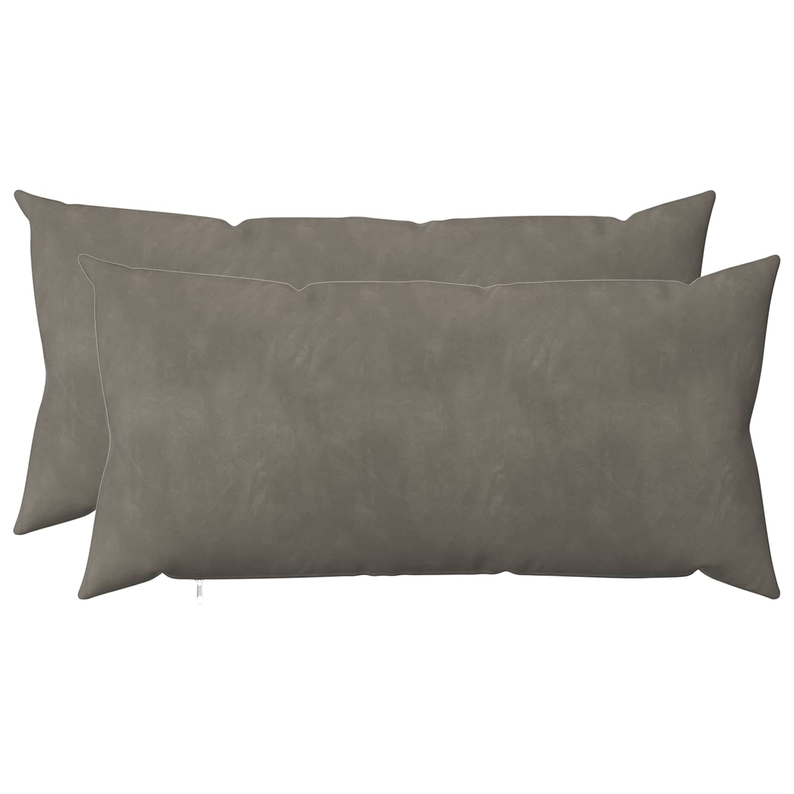 Cushion with Pillow HEERLEN 2 pcs Light Grey Velvet