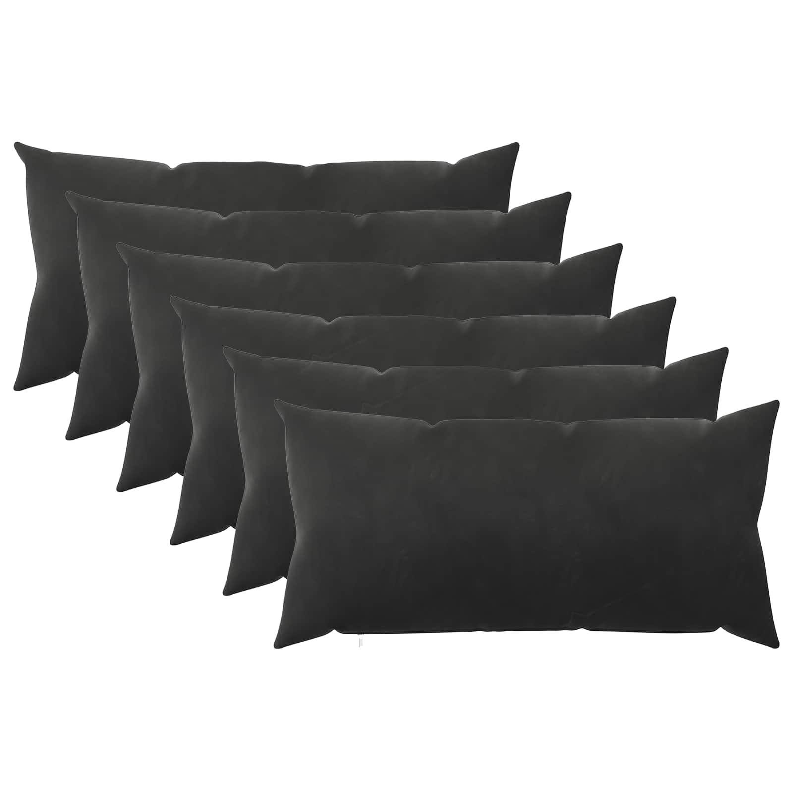 Cushion with Pillow HEERLEN 6 pcs Black Velvet