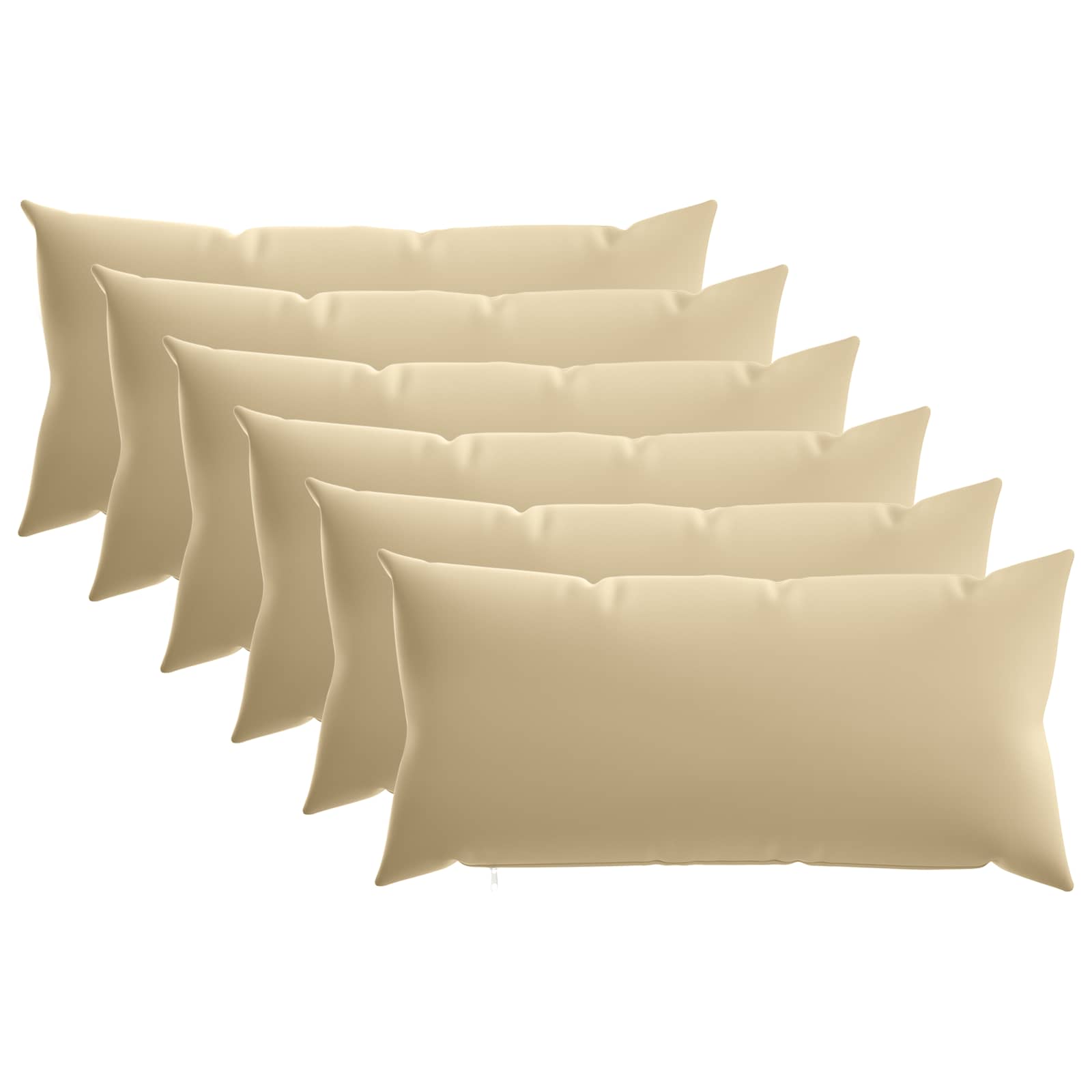 Cushion with Pillow HEERLEN 6 pcs Beige Polyester
