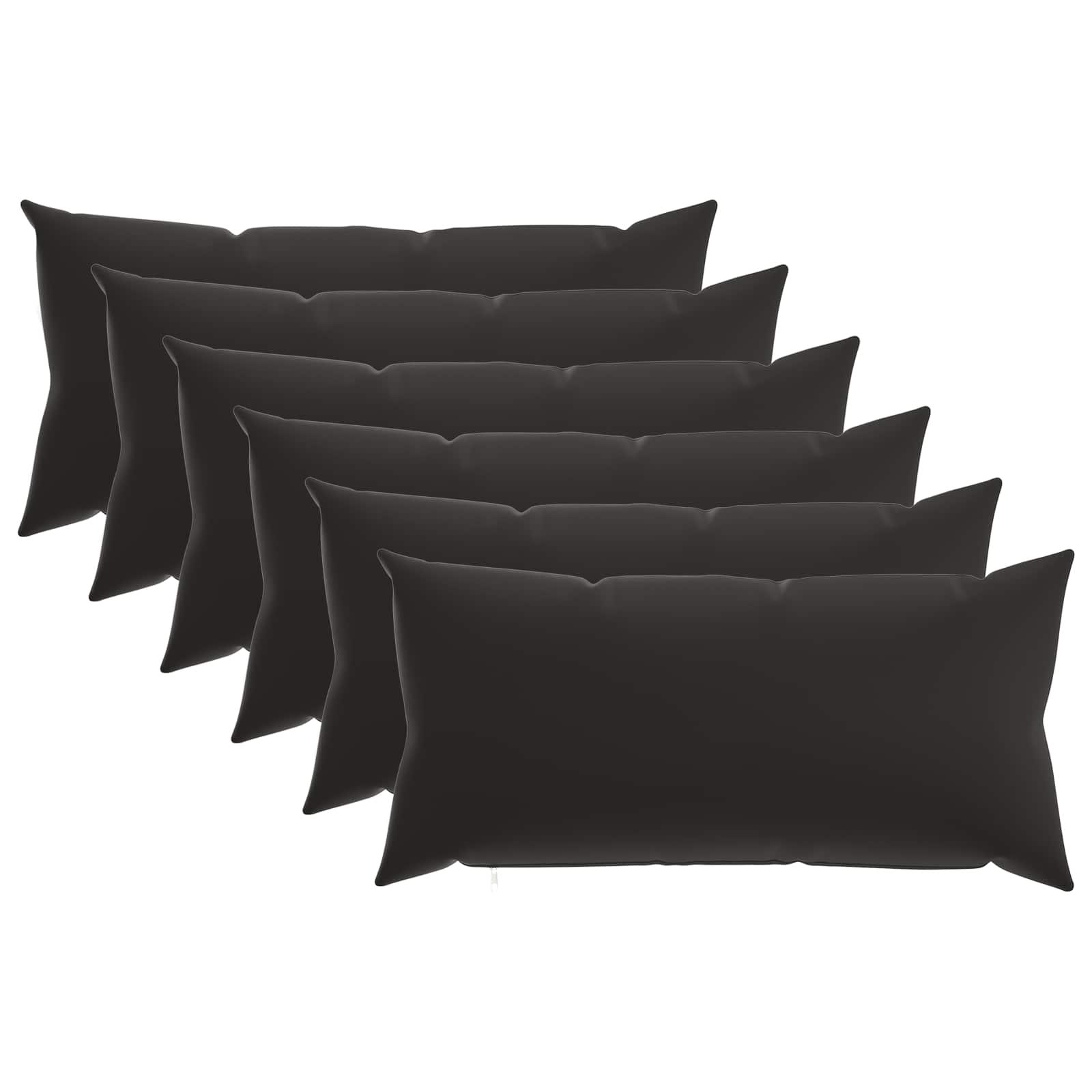 Cushion with Pillow HEERLEN 6 pcs Black Polyester