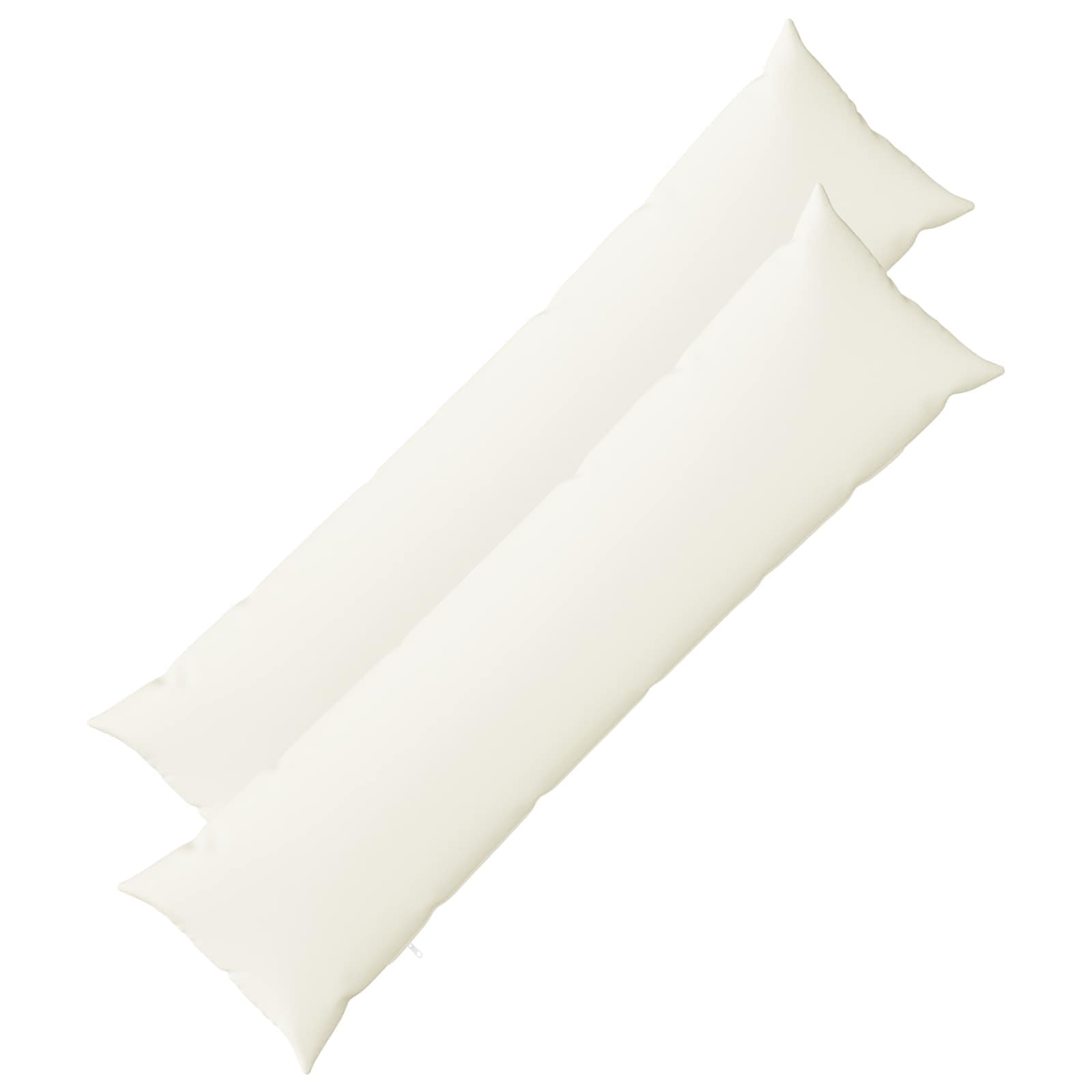 Throw Pillow 2 pcs HEERLEN White 40 x 145 cm Fabric