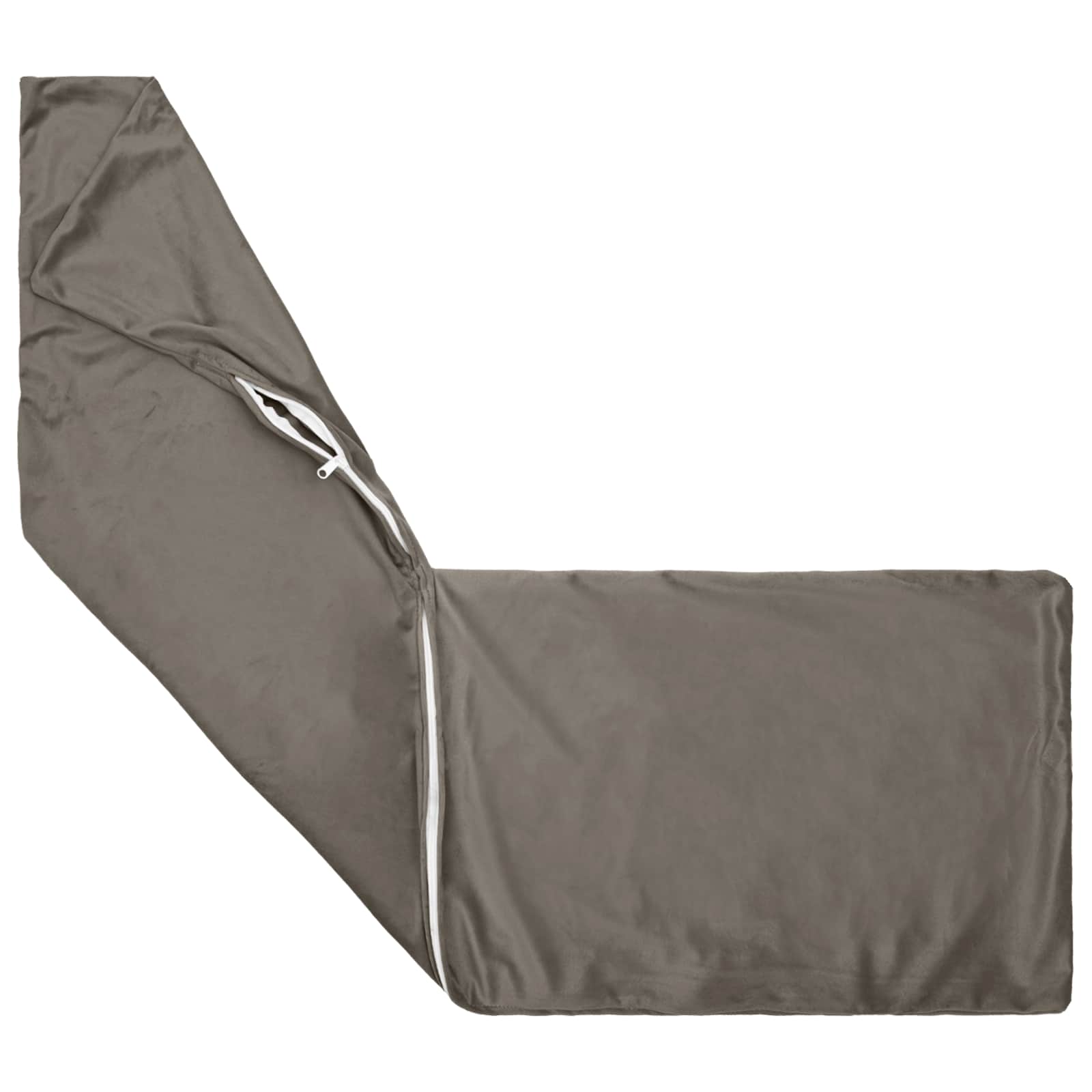 Cushion with Pillow HEERLEN Light Grey 40 x 145 cm Velvet
