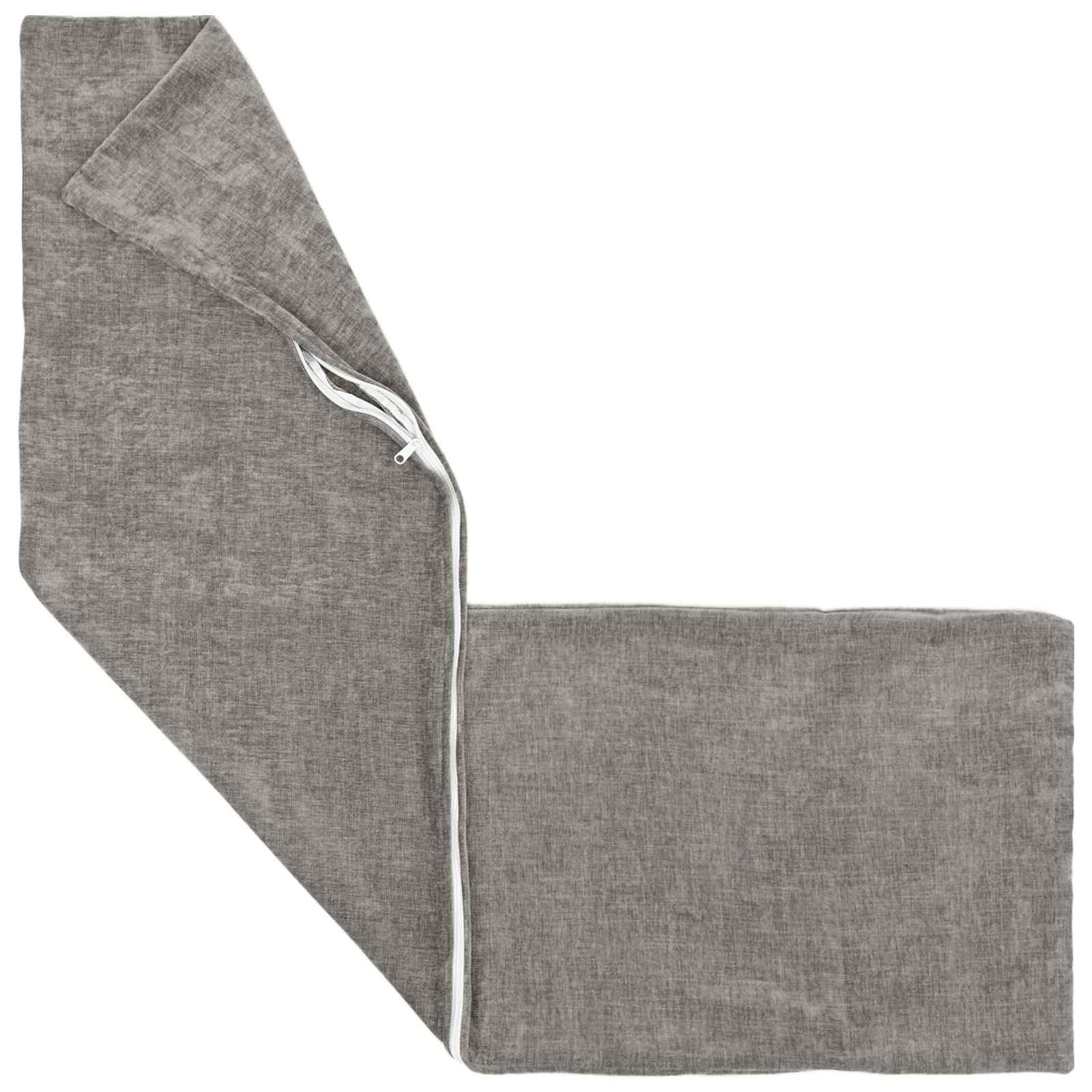 Cushion HEERLEN Light Grey 40 x 145 cm Chenille Fabric