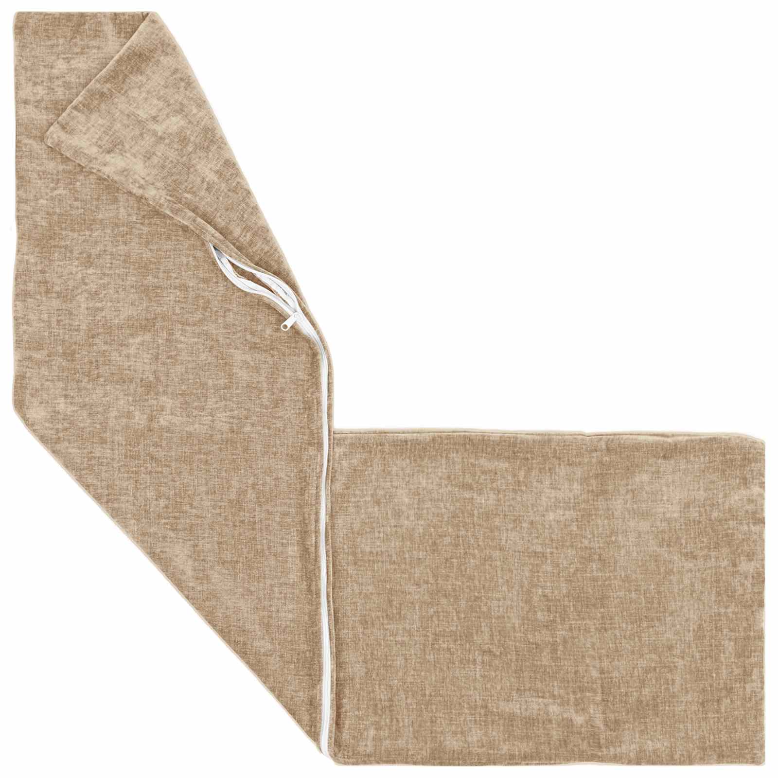 Cushion HEERLEN Taupe 40 x 145 cm Chenille Fabric