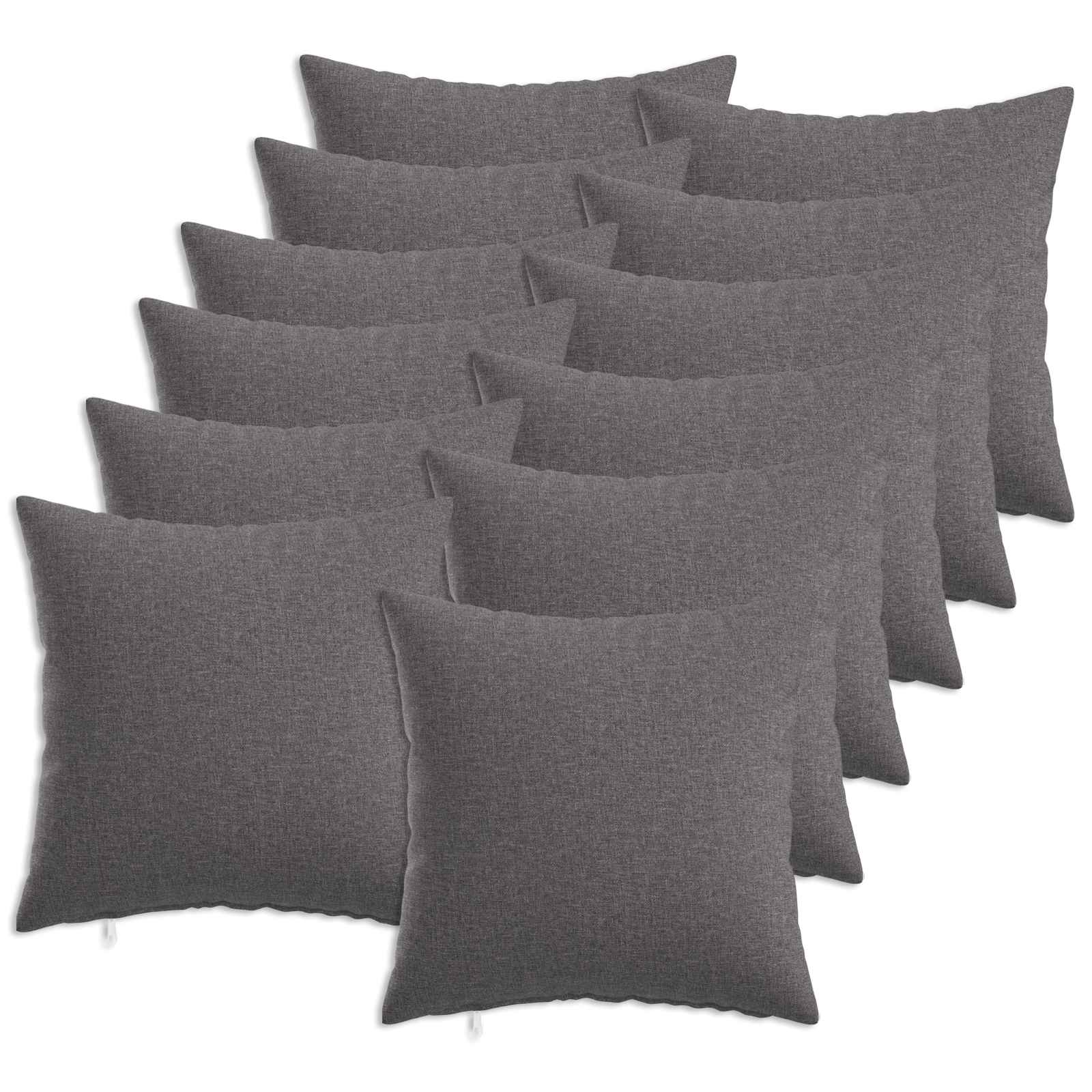 Throw Pillow 12 pcs HEERLEN Light Grey 45 x 45 cm Fabric