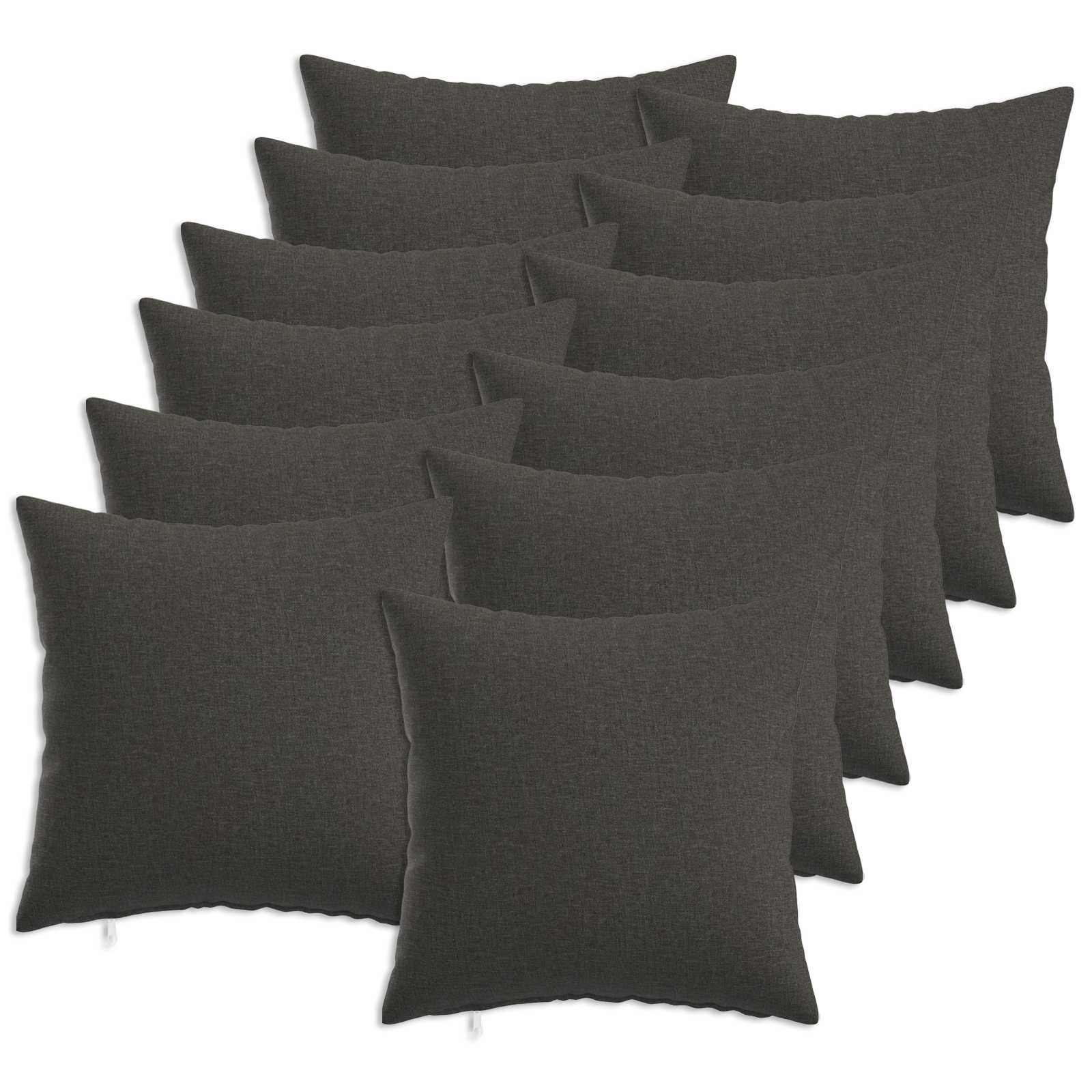 Throw Pillow 12 pcs HEERLEN Dark Grey 45 x 45 cm Fabric