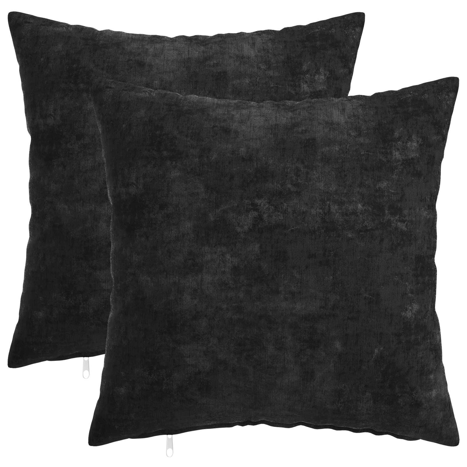 Cushion 2 pcs HEERLEN Anthracite 45 x 45 cm Chenille Fabric