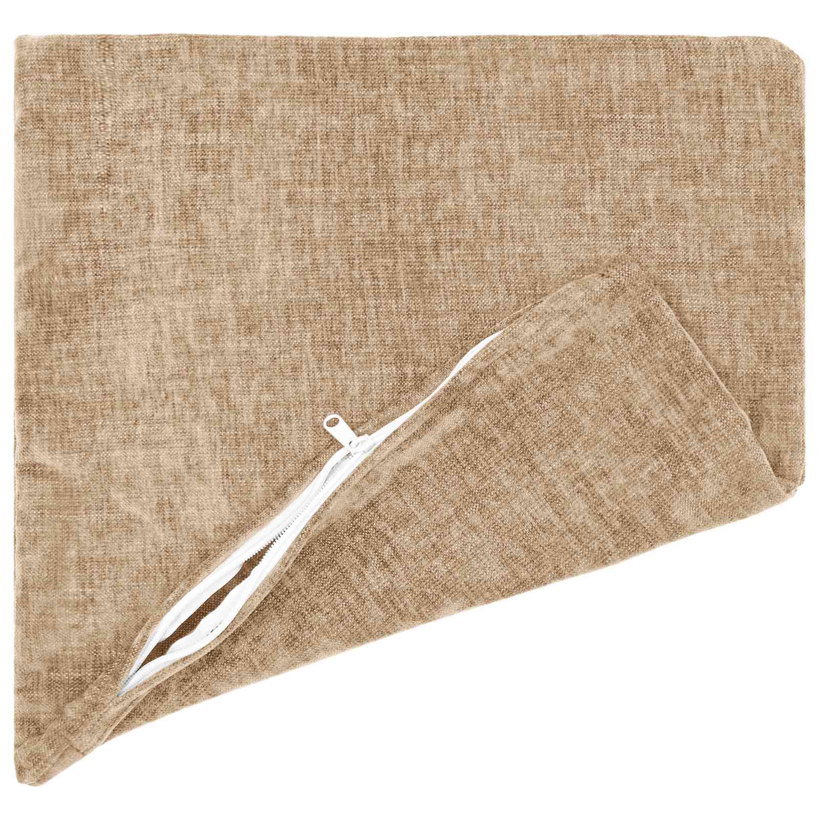 Cushion 6 pcs HEERLEN Taupe 45 x 45 cm Chenille Fabric