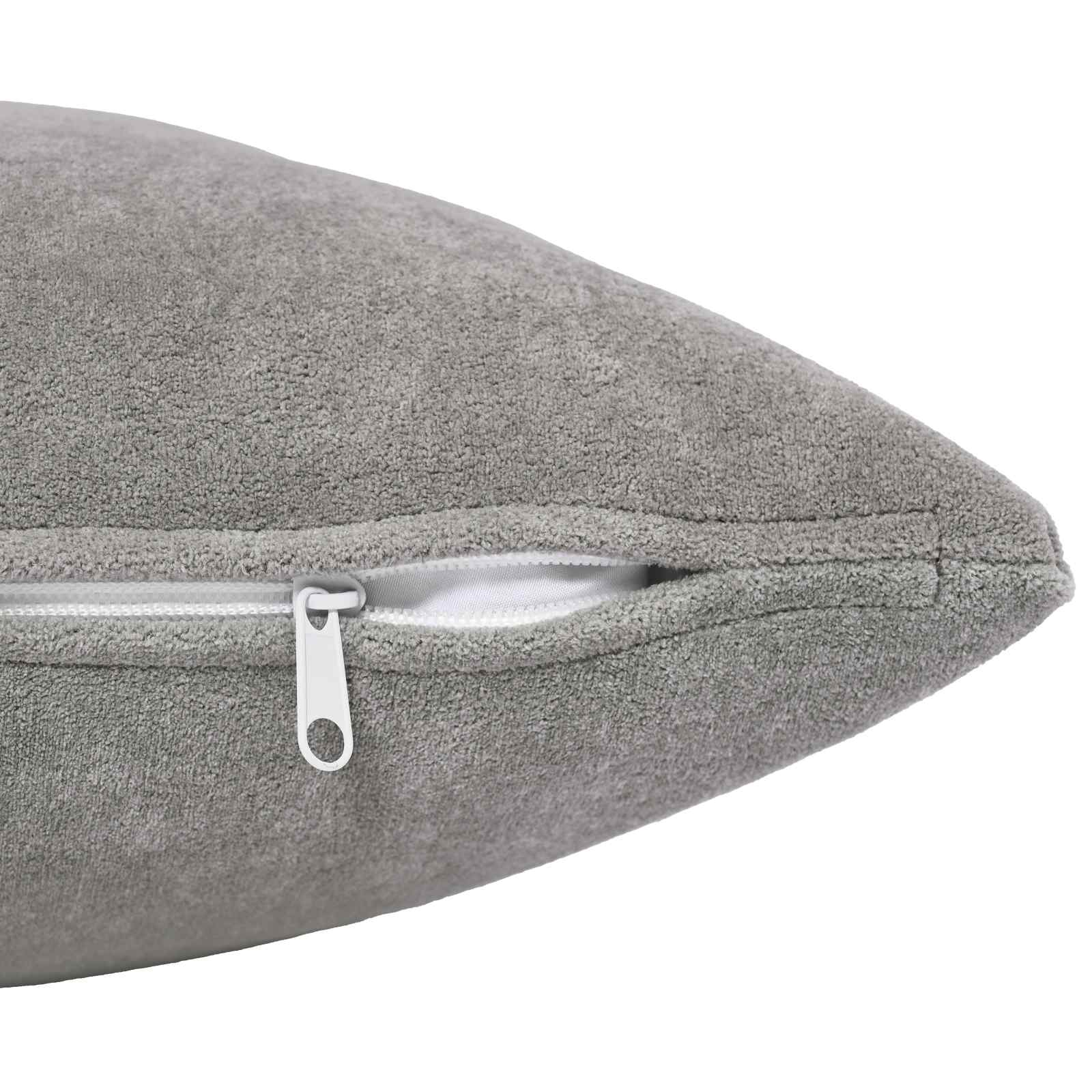 Cushion with Pillow HEERLEN 2 pcs Light Grey Microfiber Fleece