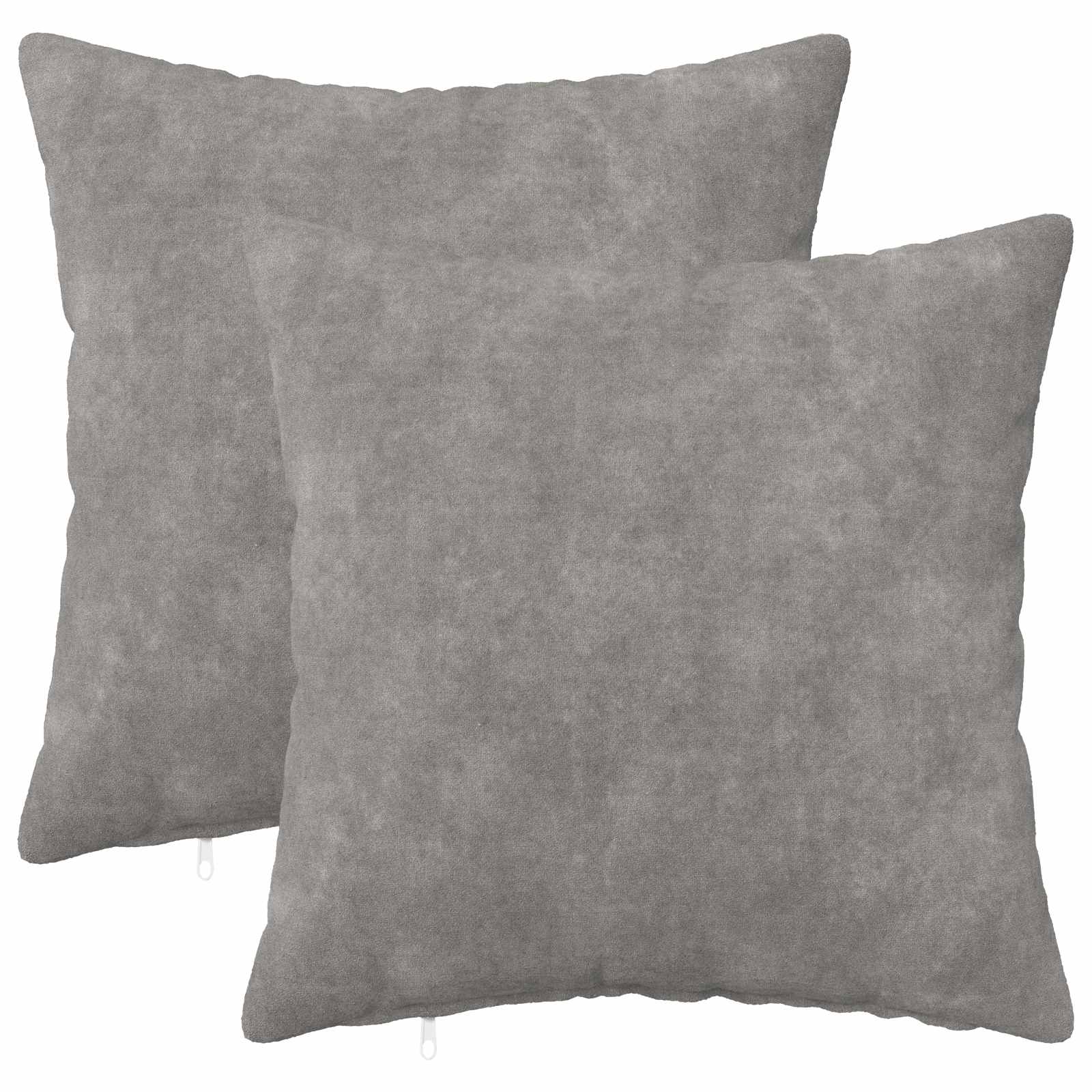Cushion with Pillow HEERLEN 2 pcs Light Grey Microfiber Fleece