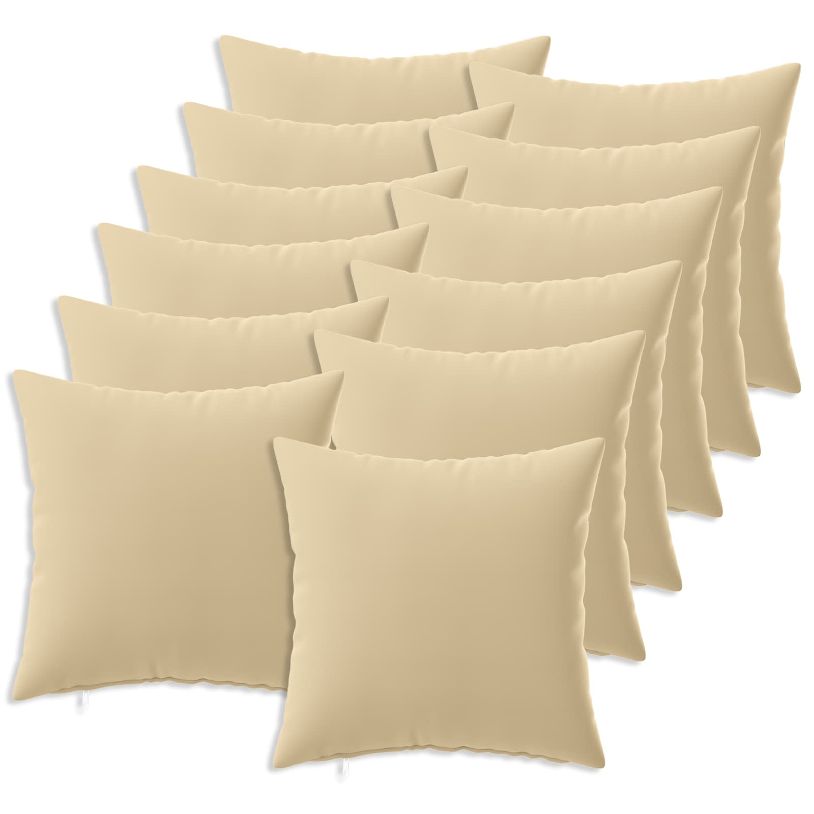 Cushion with Pillow HEERLEN 12 pcs Beige Polyester