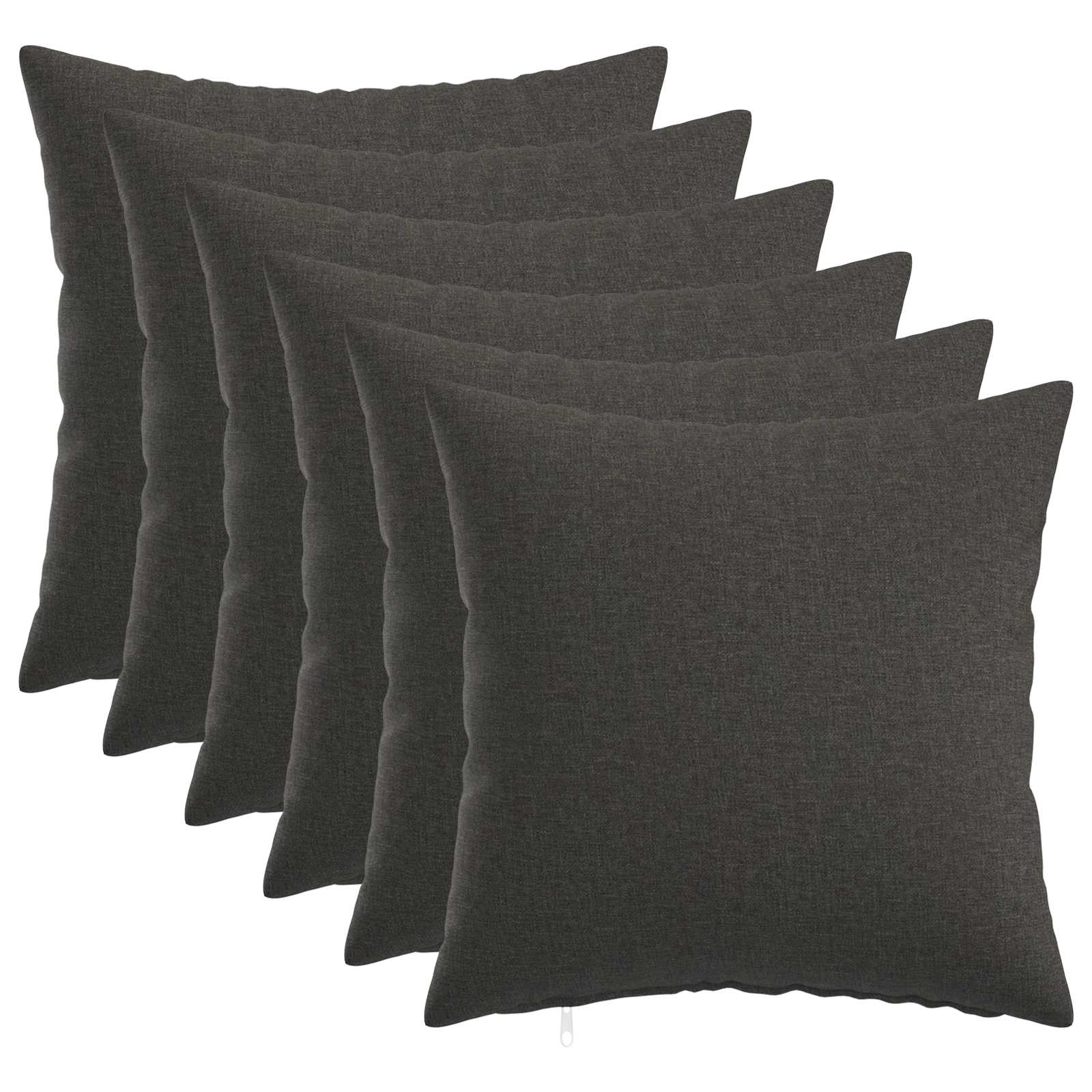Throw Pillow 6 pcs HEERLEN Dark Grey 50 x 50 cm Fabric