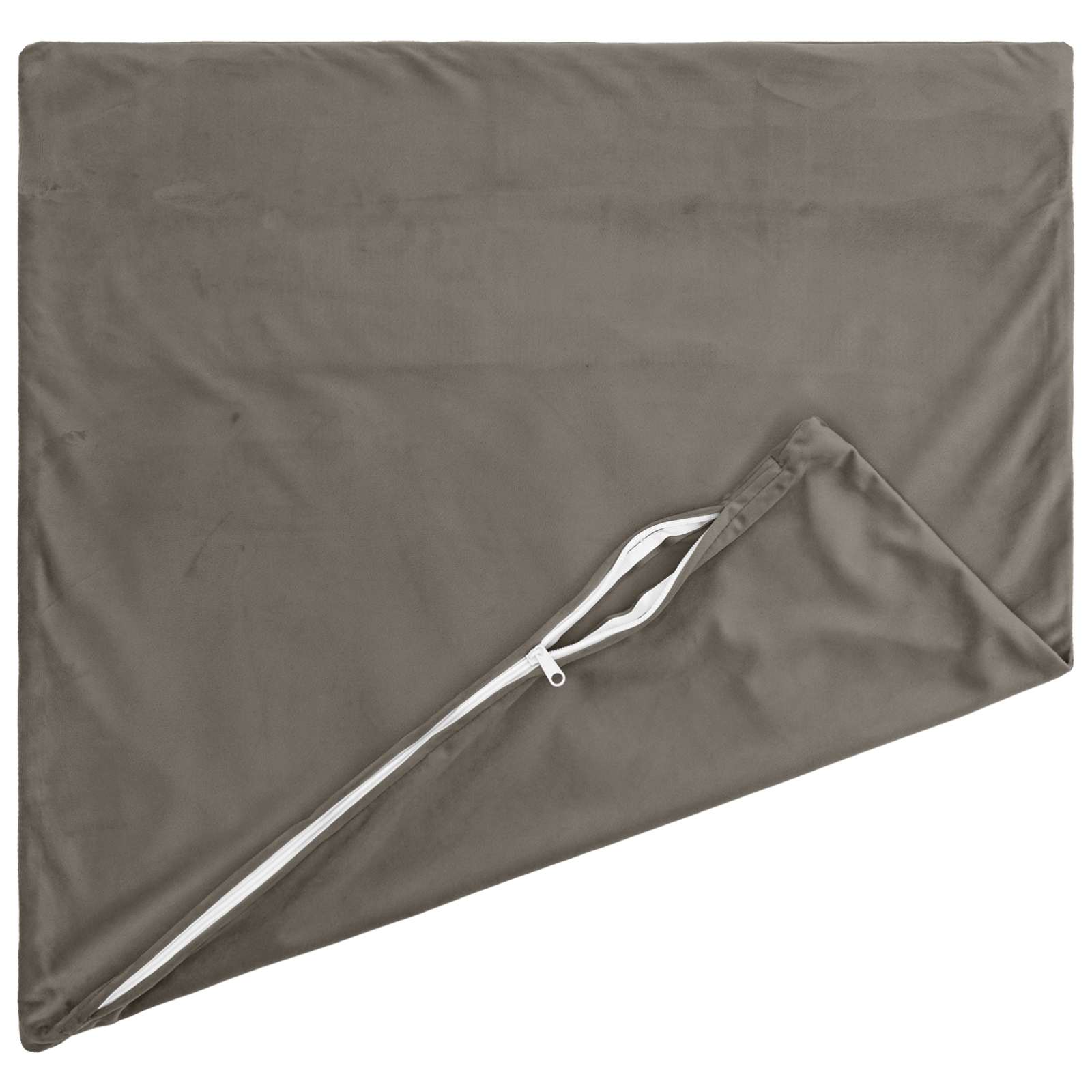 Cushion with Pillow HEERLEN 2 pcs Light Grey Velvet