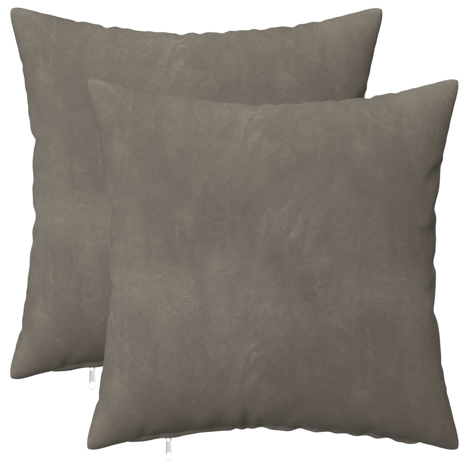 Cushion with Pillow HEERLEN 2 pcs Light Grey Velvet