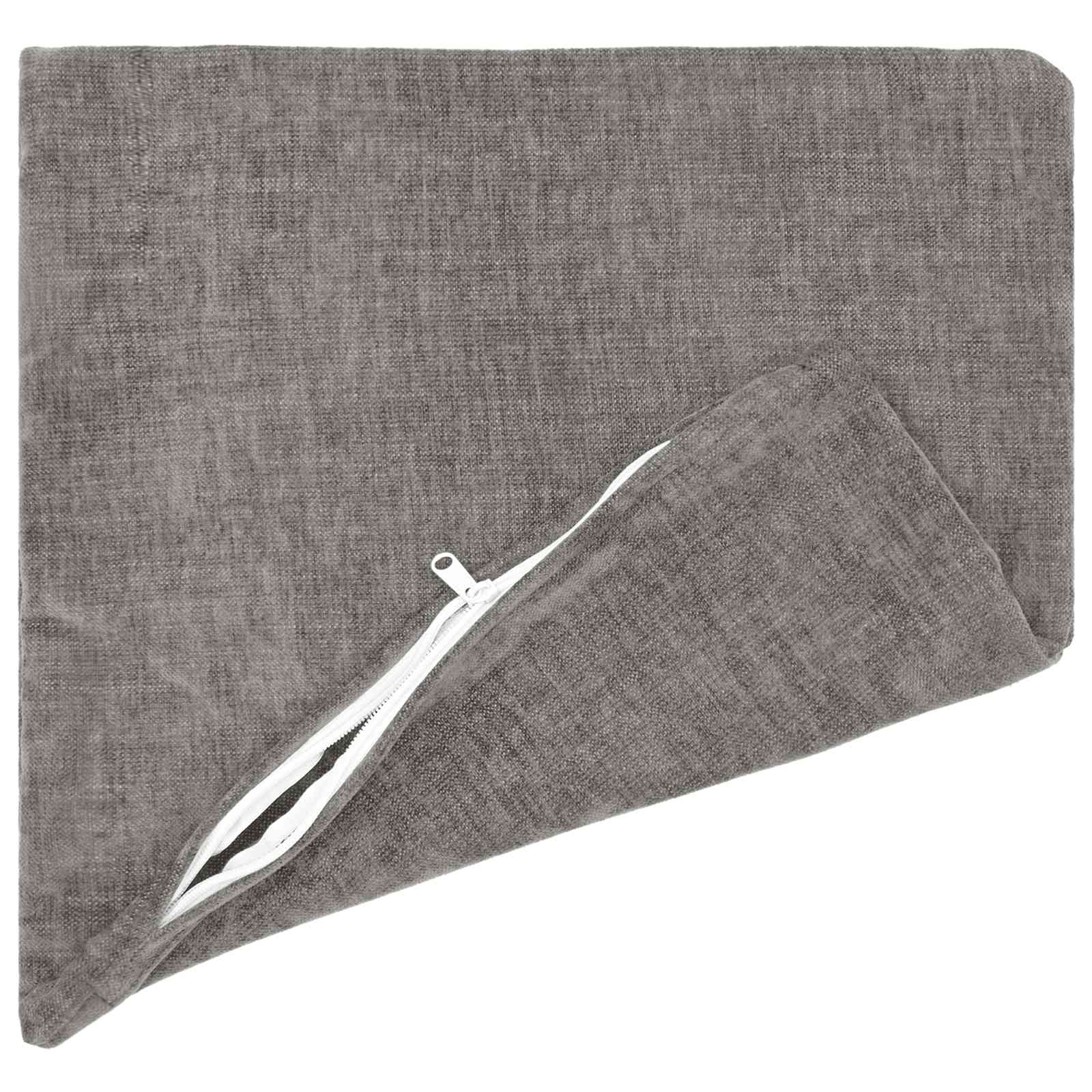 Cushion 2 pcs HEERLEN Dark Grey 50 x 50 cm Chenille Fabric
