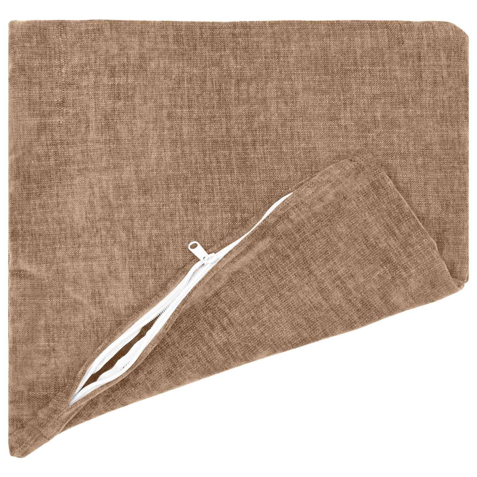Cushion 2 pcs HEERLEN Brown 50 x 50 cm Chenille Fabric