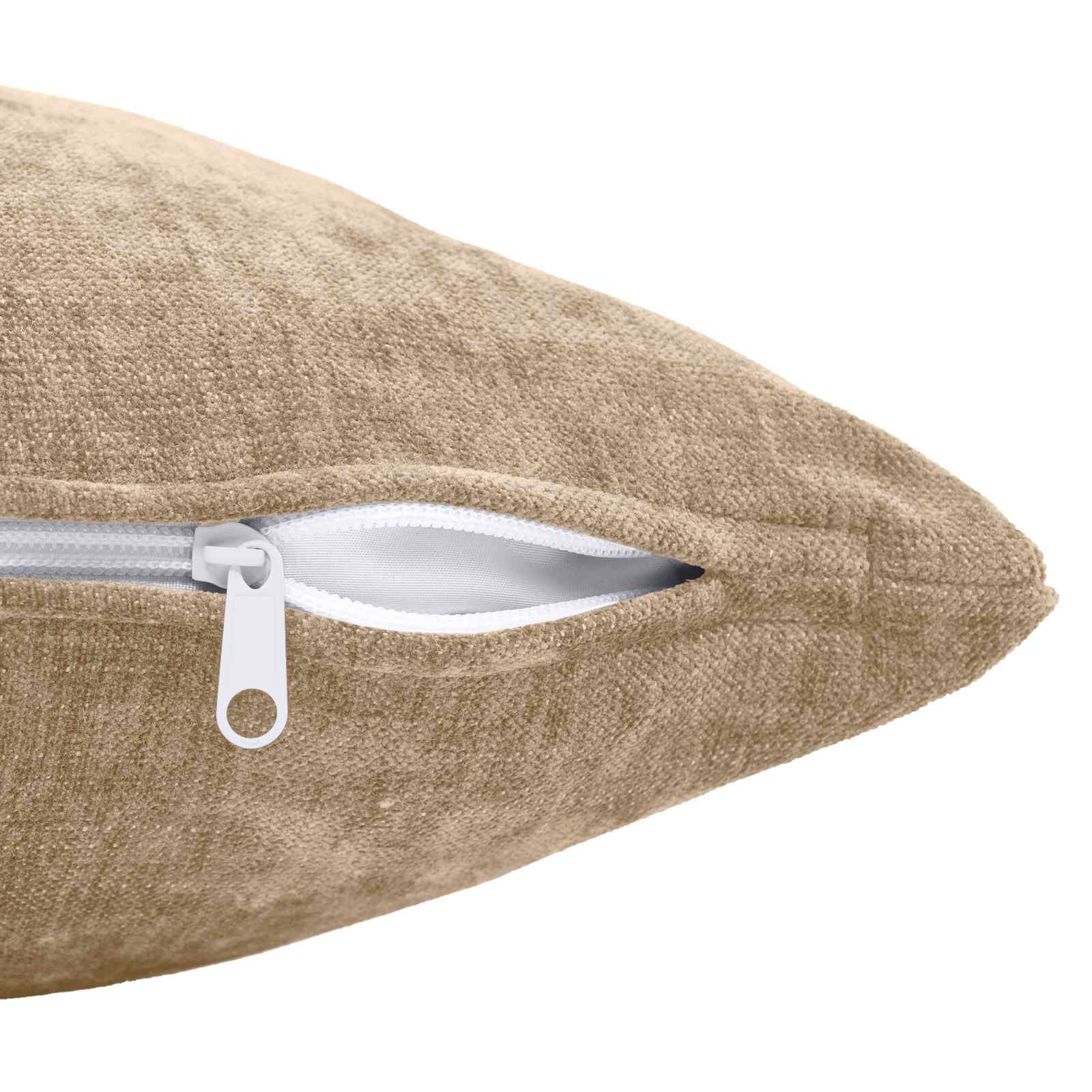 Cushion 2 pcs HEERLEN Taupe 50 x 50 cm Chenille Fabric