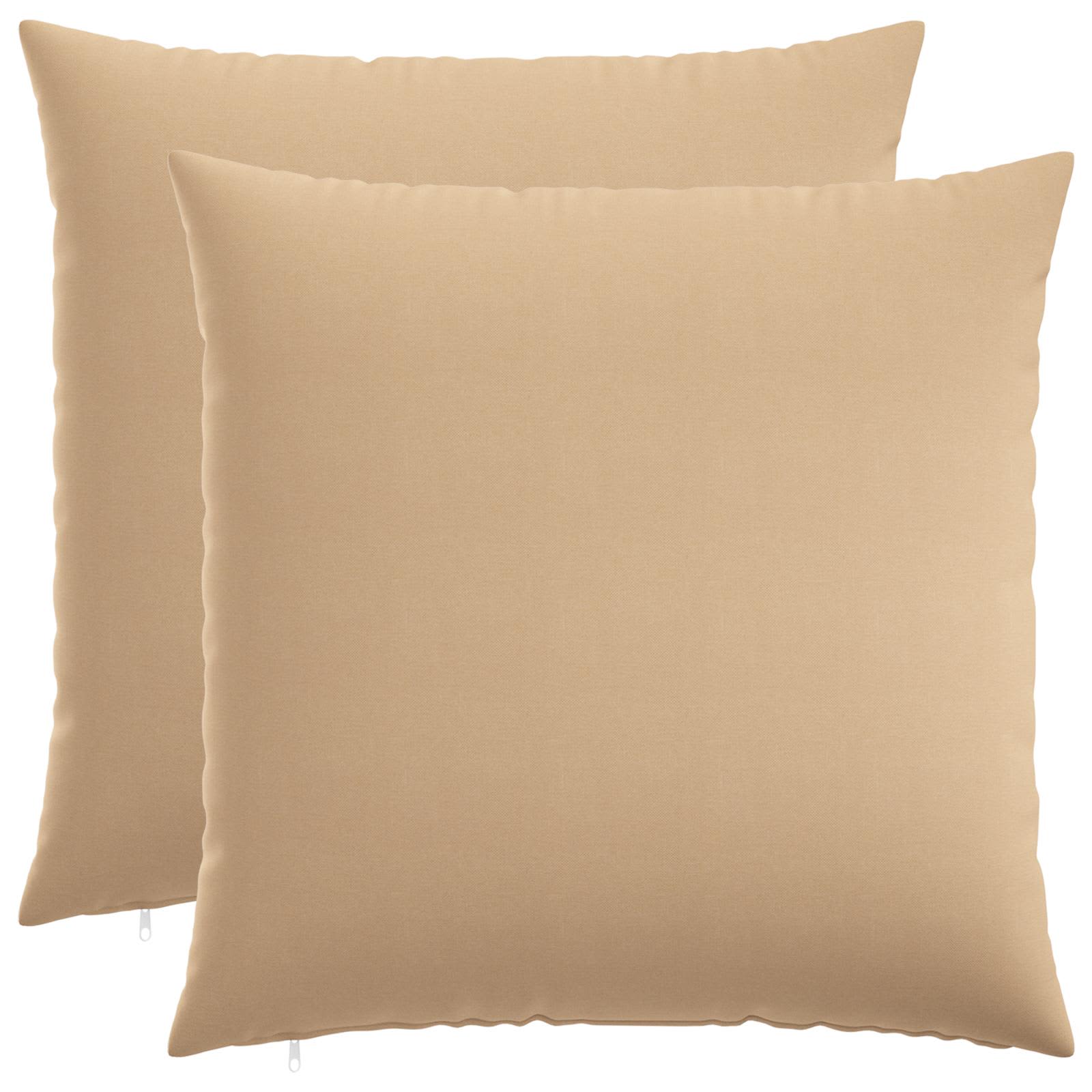 Throw Pillow 2 pcs HEERLEN Cream 55 x 55 cm Fabric