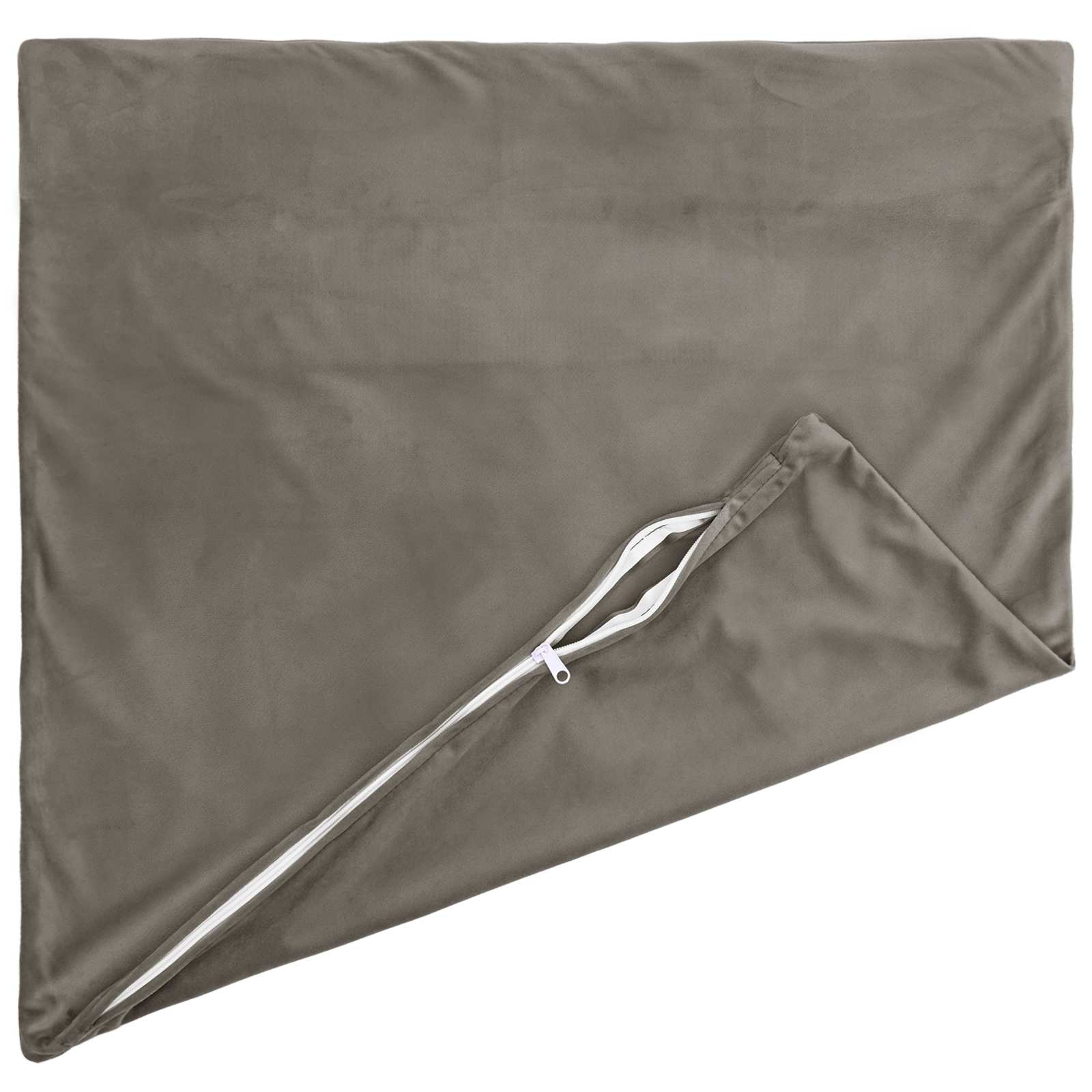 Cushion with Pillow HEERLEN 2 pcs Light Grey Velvet