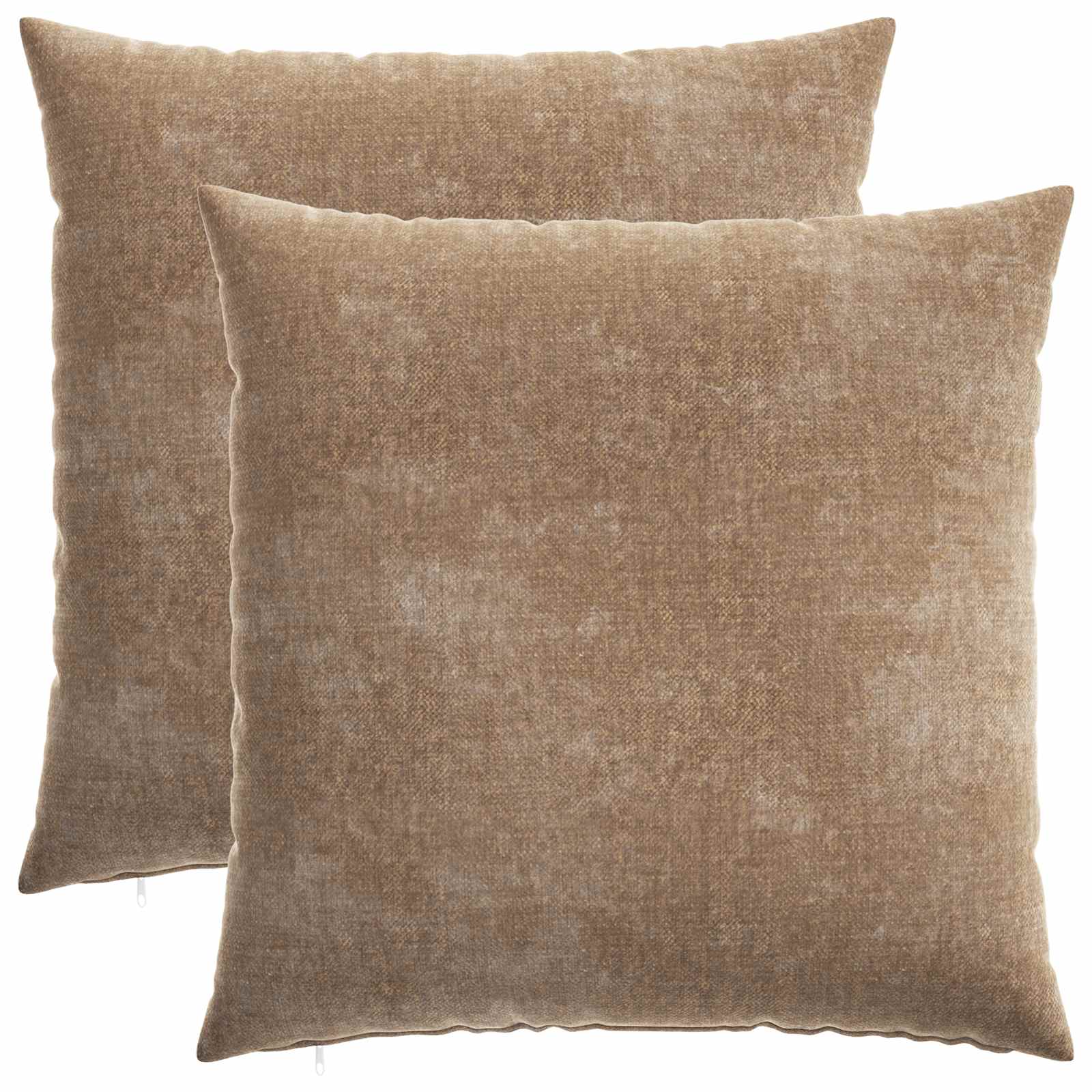 Cushion 2 pcs HEERLEN Brown 55 x 55 cm Chenille Fabric