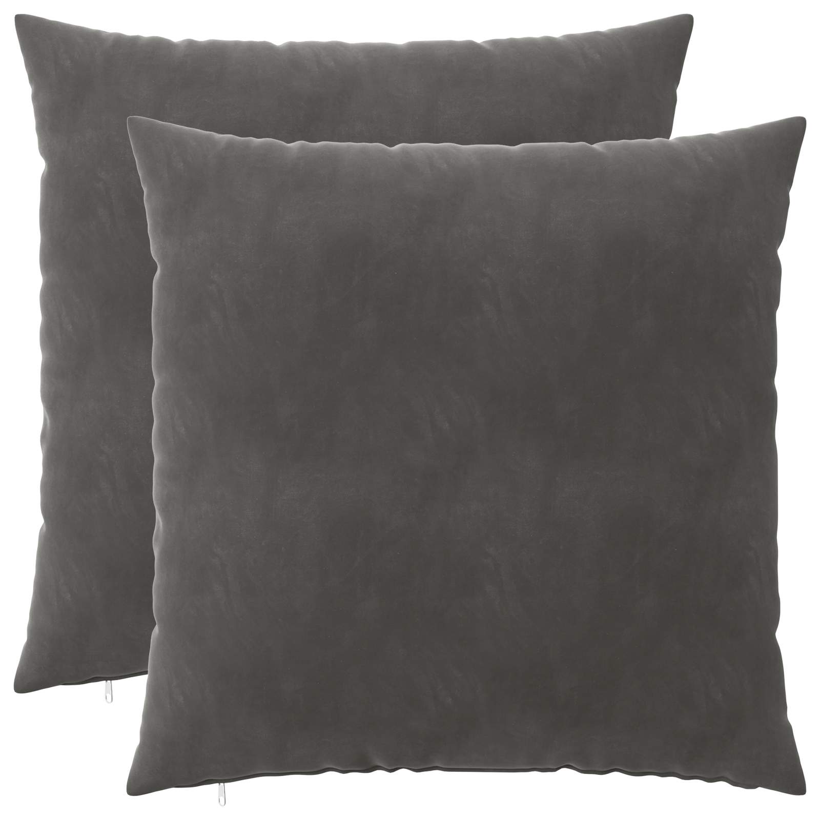 Cushion with Pillow HEERLEN 2 pcs Dark Grey Velvet