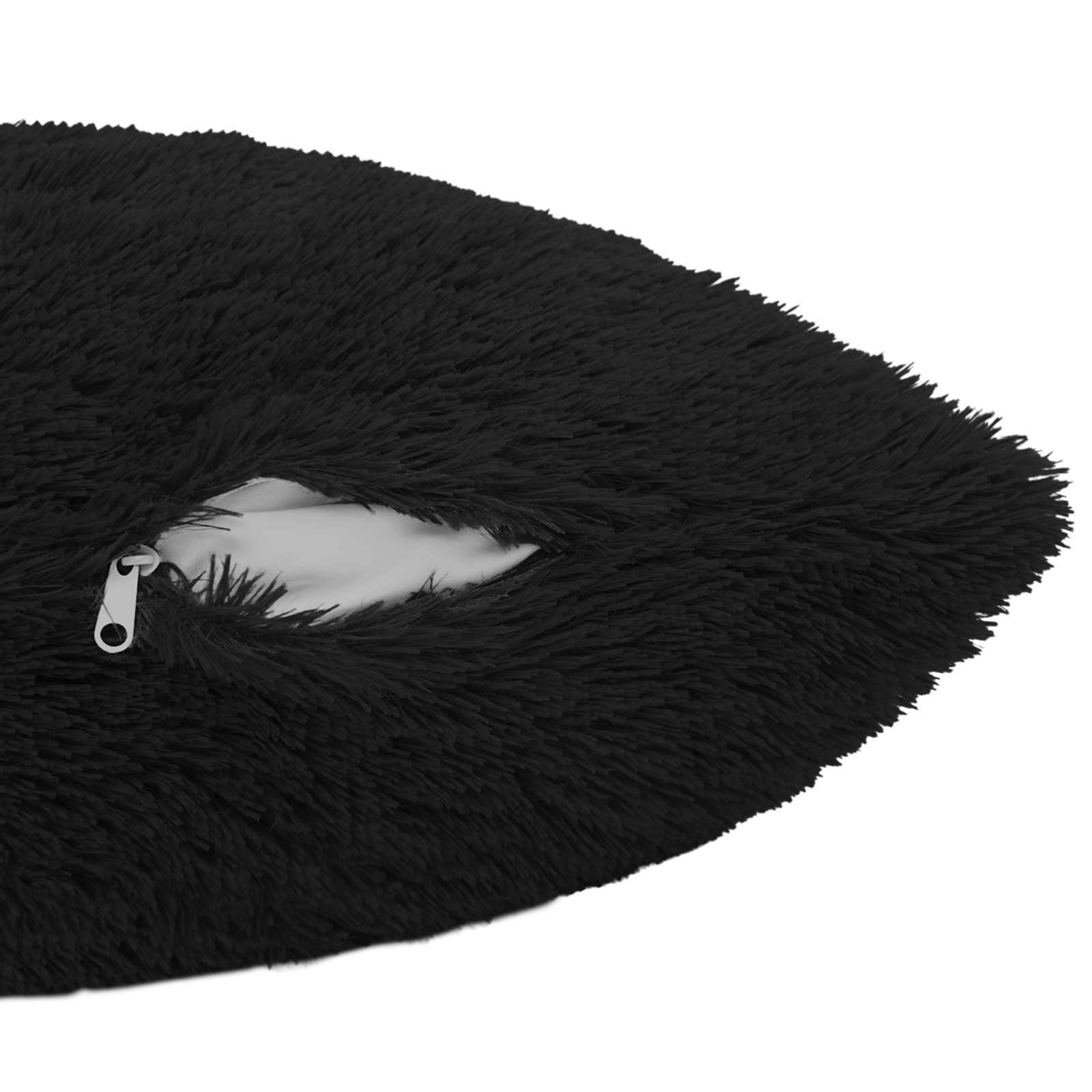Cushion with Pillow HEERLEN 2 pcs Black PV Fleece