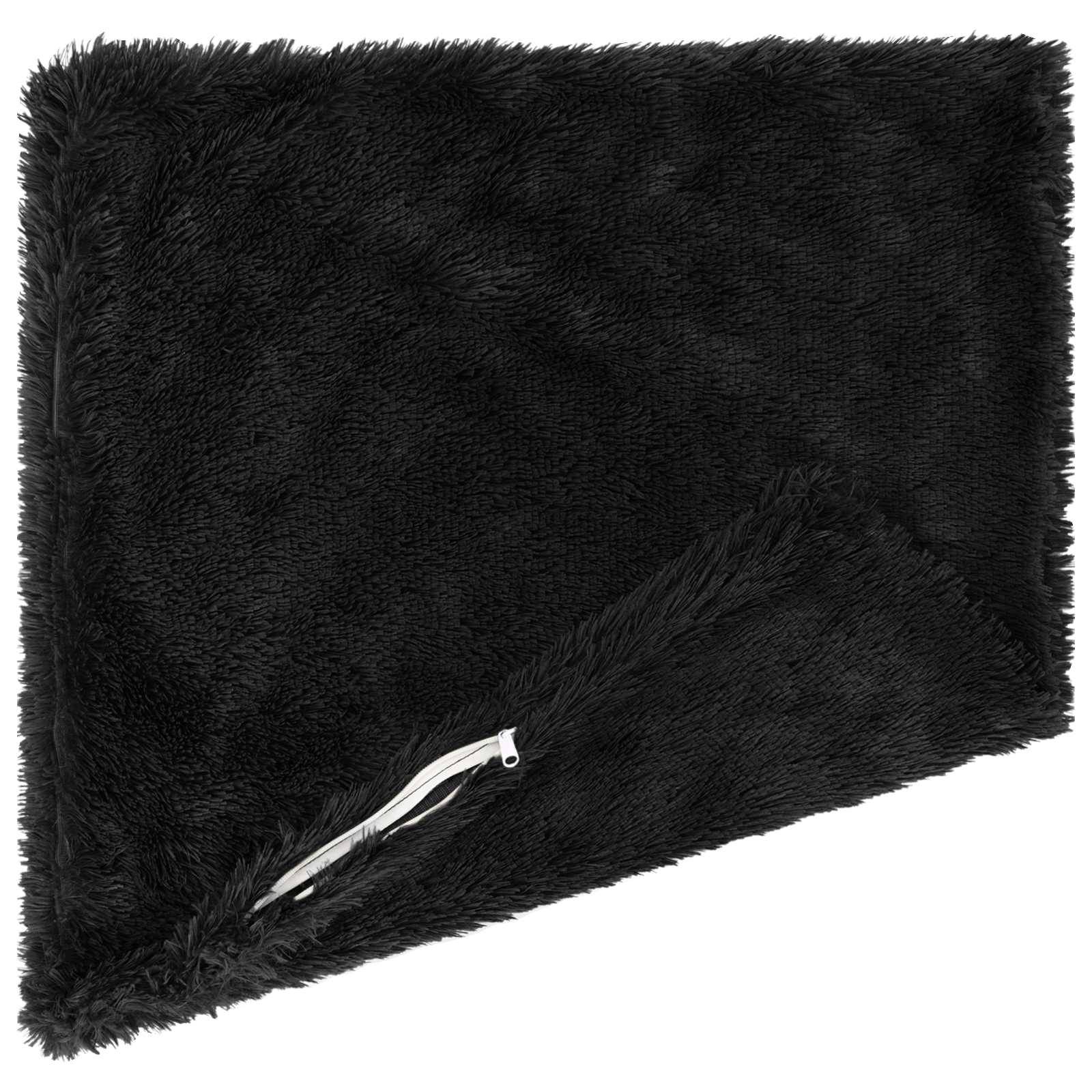 Cushion with Pillow HEERLEN 2 pcs Black PV Fleece