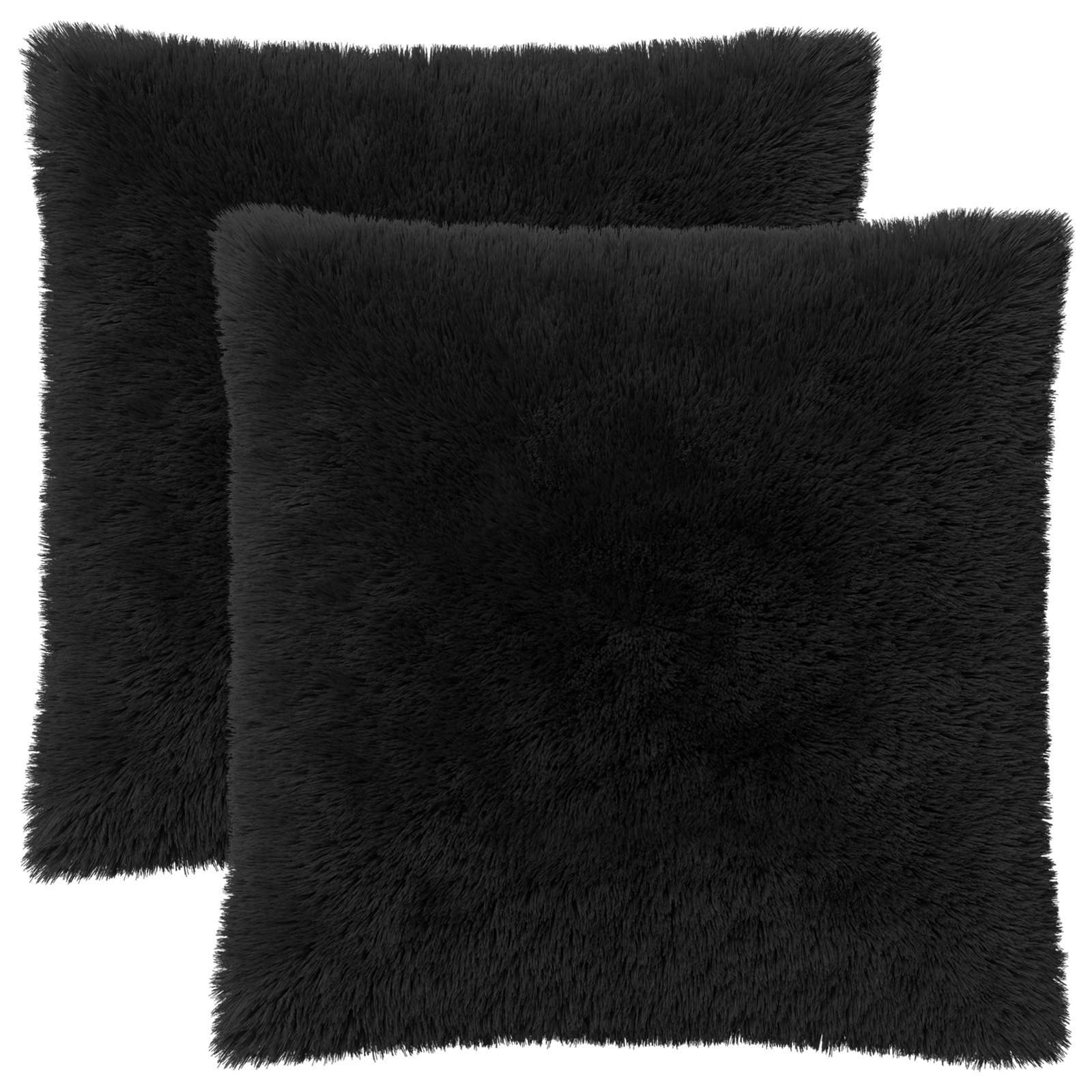 Cushion with Pillow HEERLEN 2 pcs Black PV Fleece