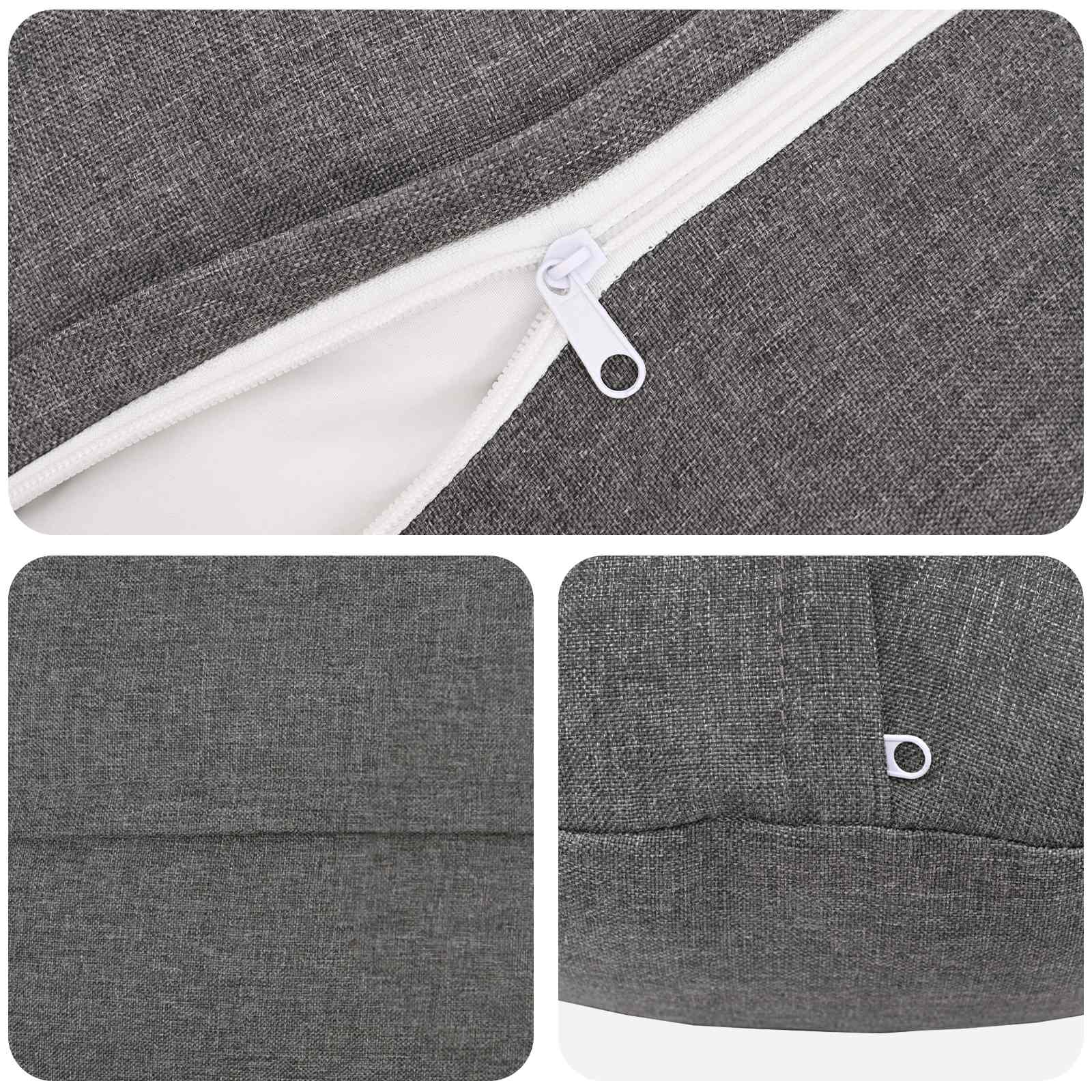 Cushion with Pillow HEERLEN 6 pcs Light Grey Fabric