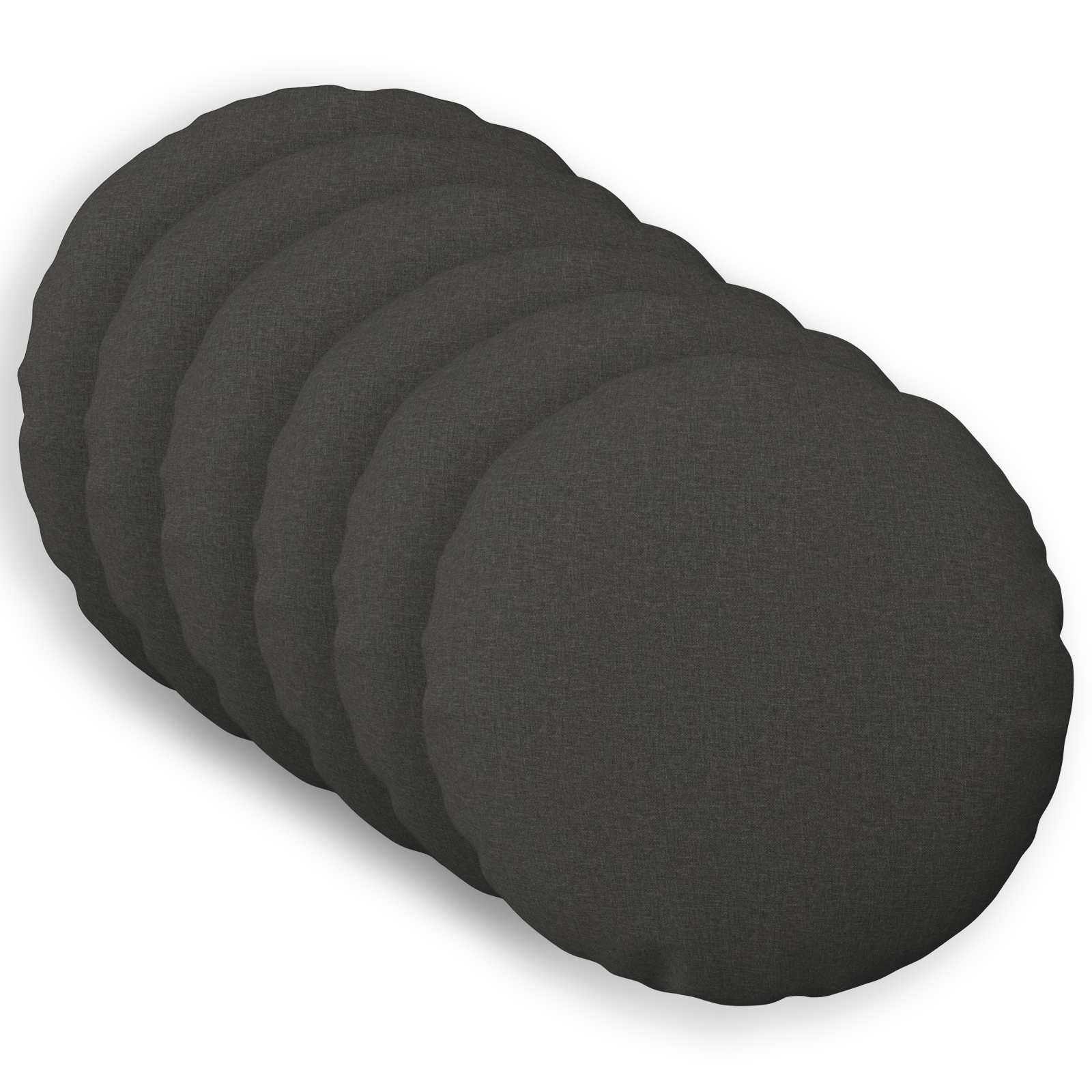 Throw Pillow 6 pcs HEERLEN Dark Grey Ø 40 cm Fabric
