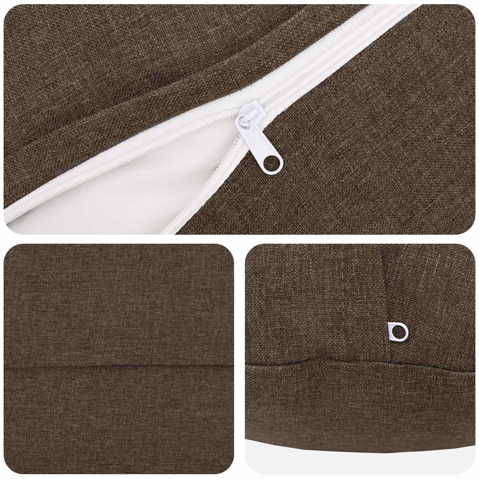 Cushion with Pillow HEERLEN 2 pcs Taupe Fabric