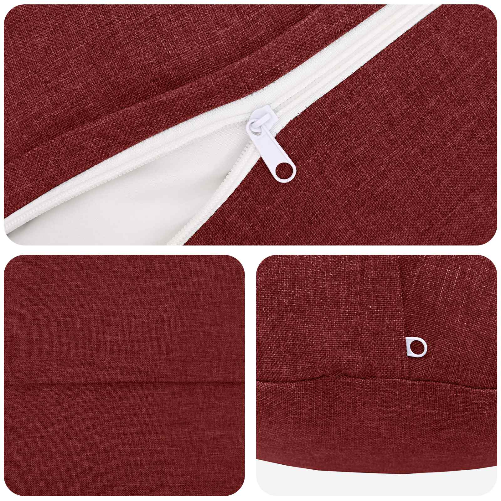 Cushion with Pillow HEERLEN 2 pcs Wine Red Fabric
