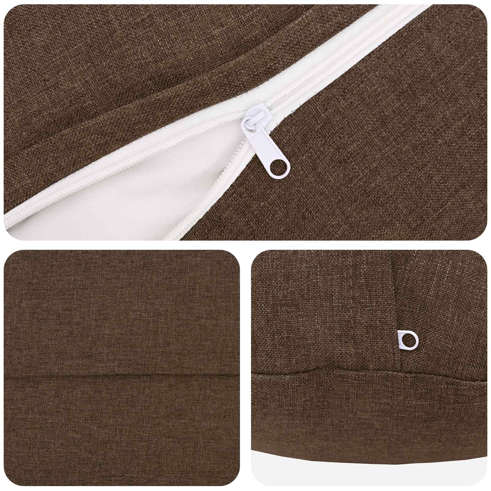 Cushion with Pillow HEERLEN 2 pcs Brown Fabric