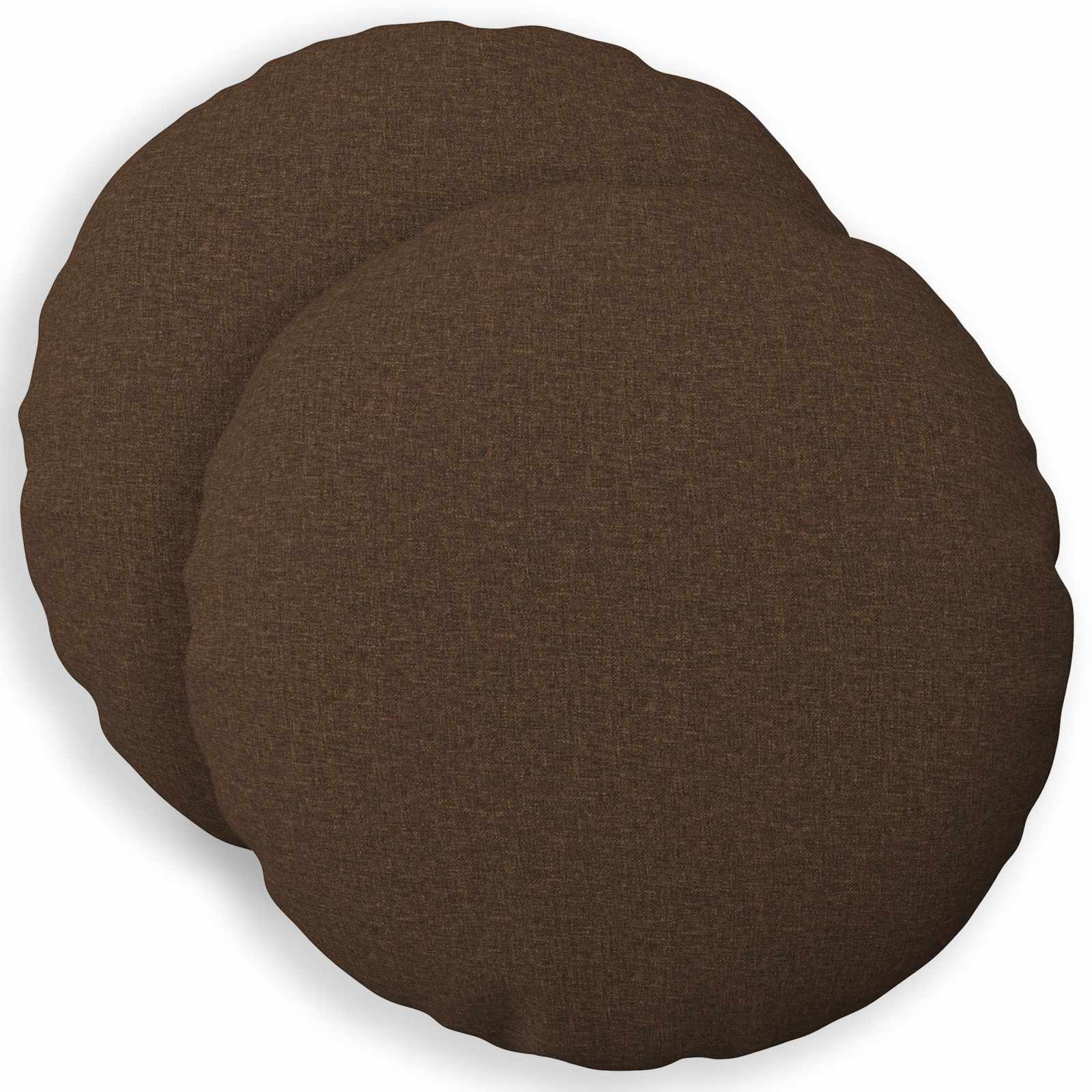 Throw Pillow 2 pcs HEERLEN Brown Ø 40 cm Fabric