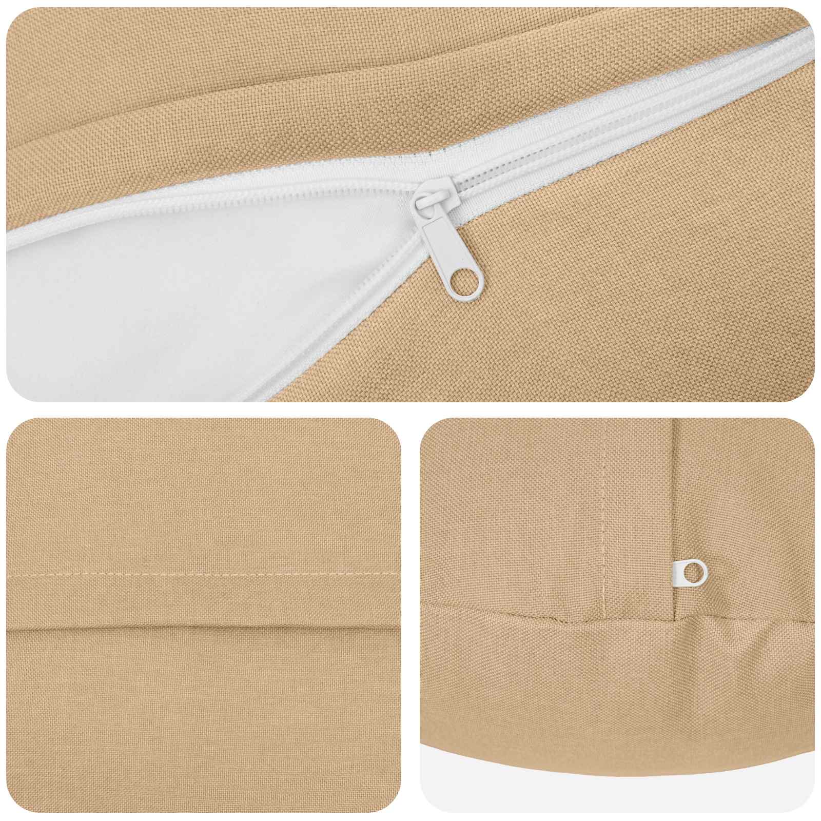 Throw Pillow 6 pcs HEERLEN Cream Ø 40 cm Fabric