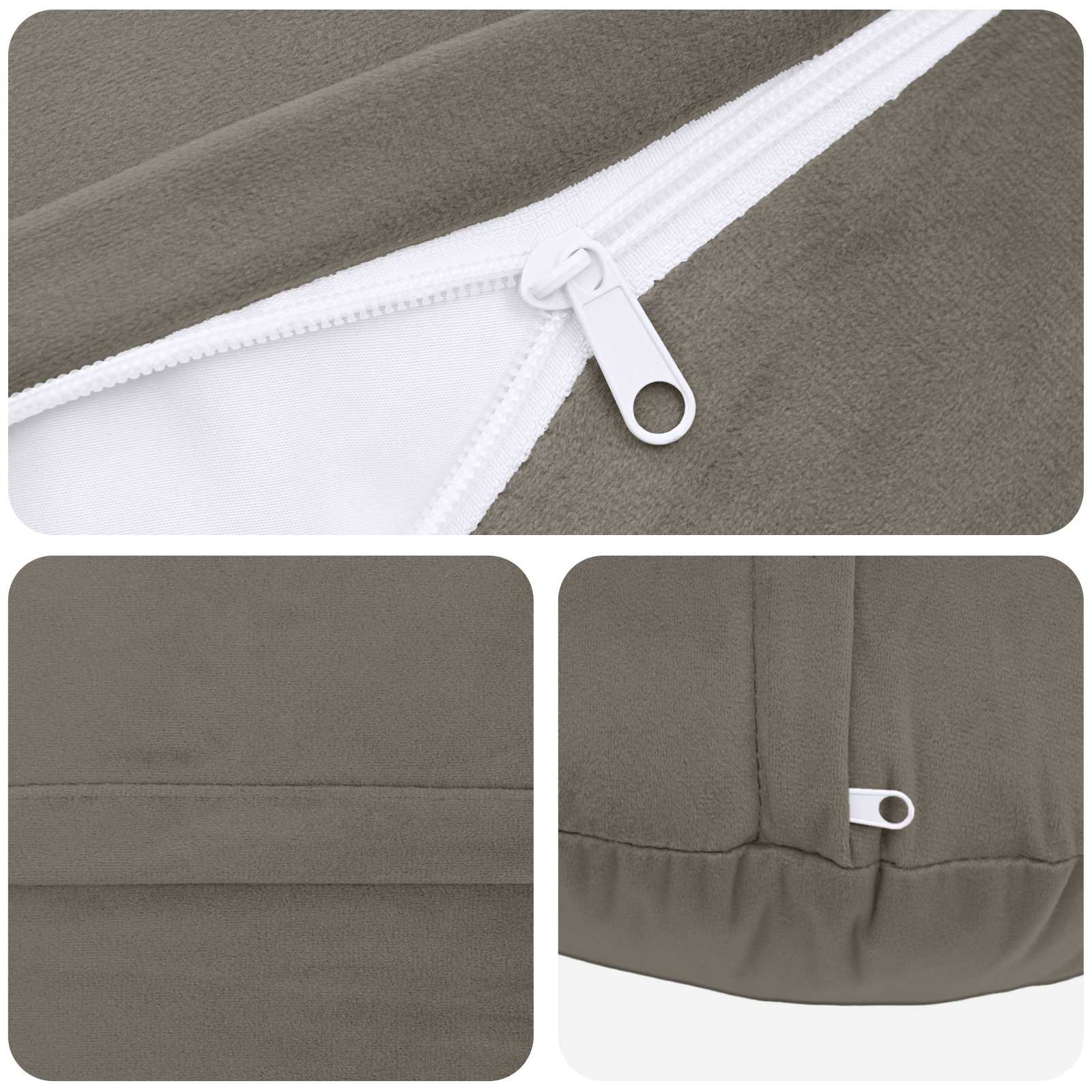 Cushion with Pillow HEERLEN 2 pcs Light Grey Velvet