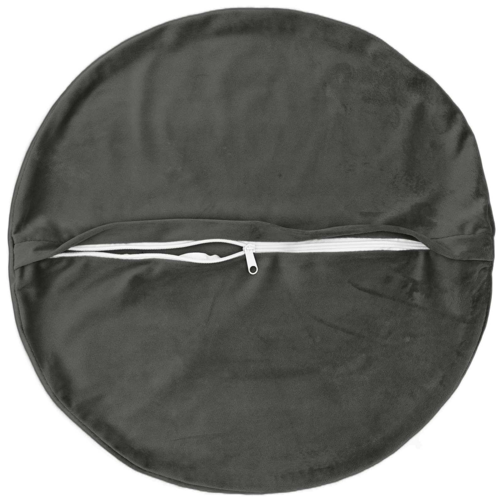 Cushion with Pillow HEERLEN 6 pcs Dark Grey Velvet