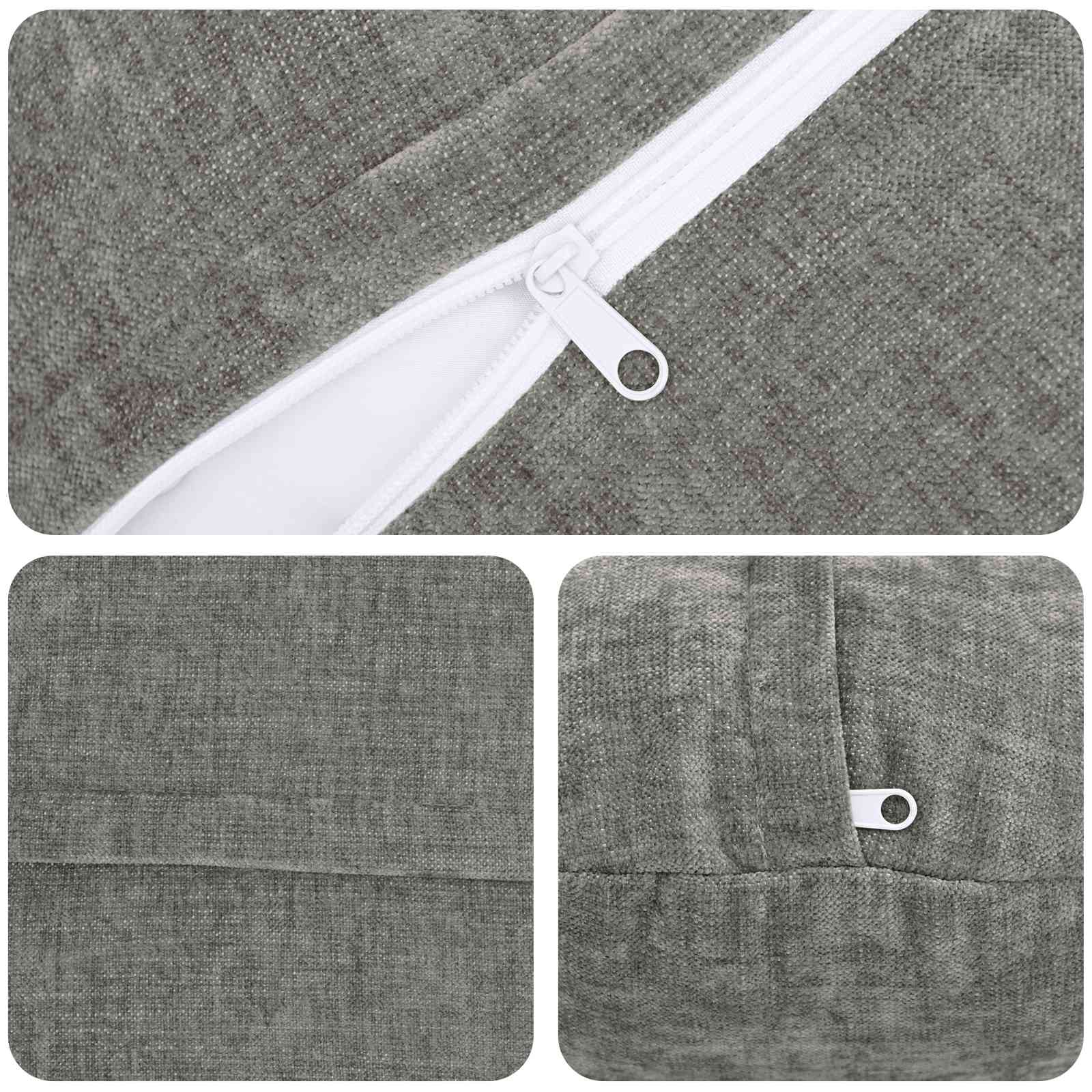 Cushion 6 pcs HEERLEN Dark Grey Ø 40 cm Chenille Fabric