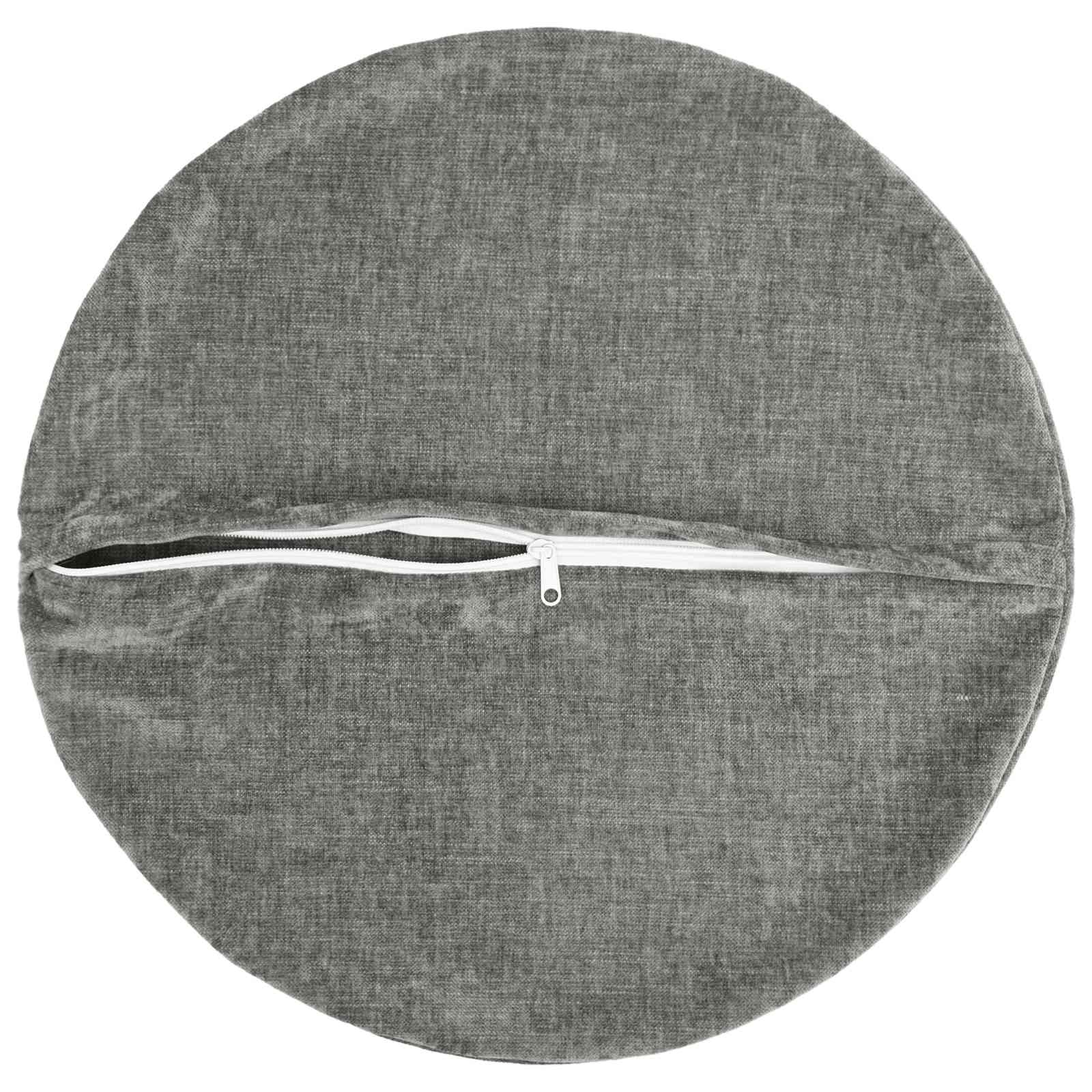 Cushion 6 pcs HEERLEN Dark Grey Ø 40 cm Chenille Fabric