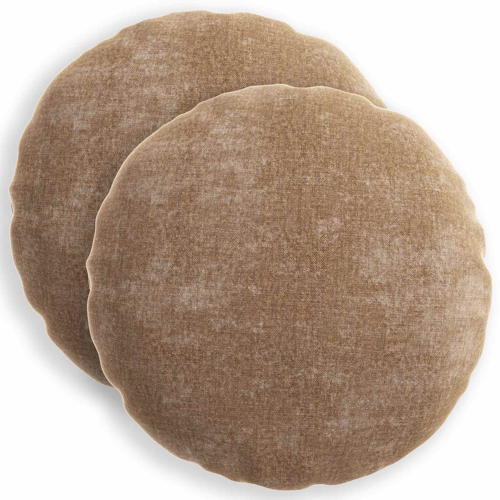 Cushion with Pillow HEERLEN 2 pcs Brown Chenille Fabric