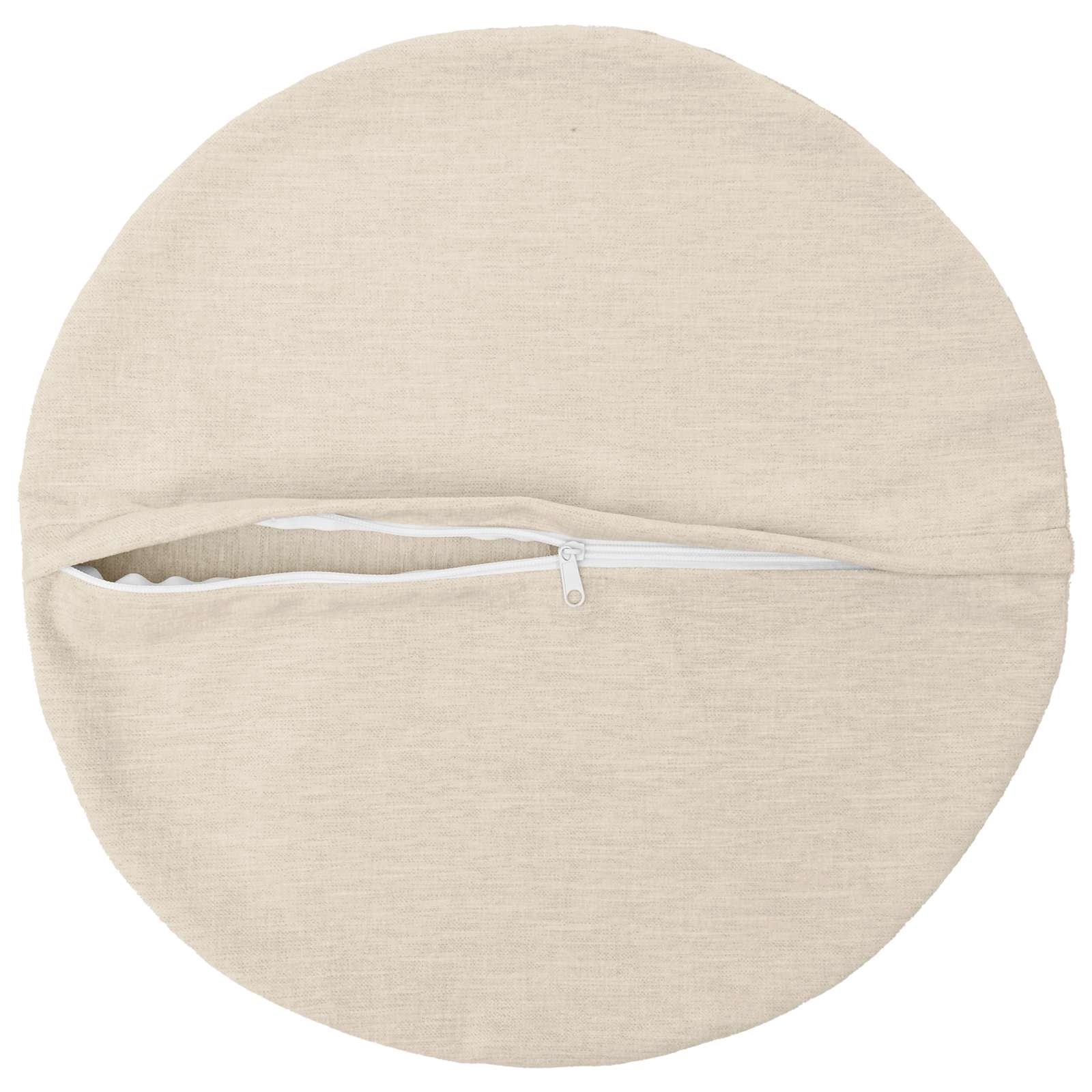 Cushion with Pillow HEERLEN 2 pcs Cream Chenille Fabric